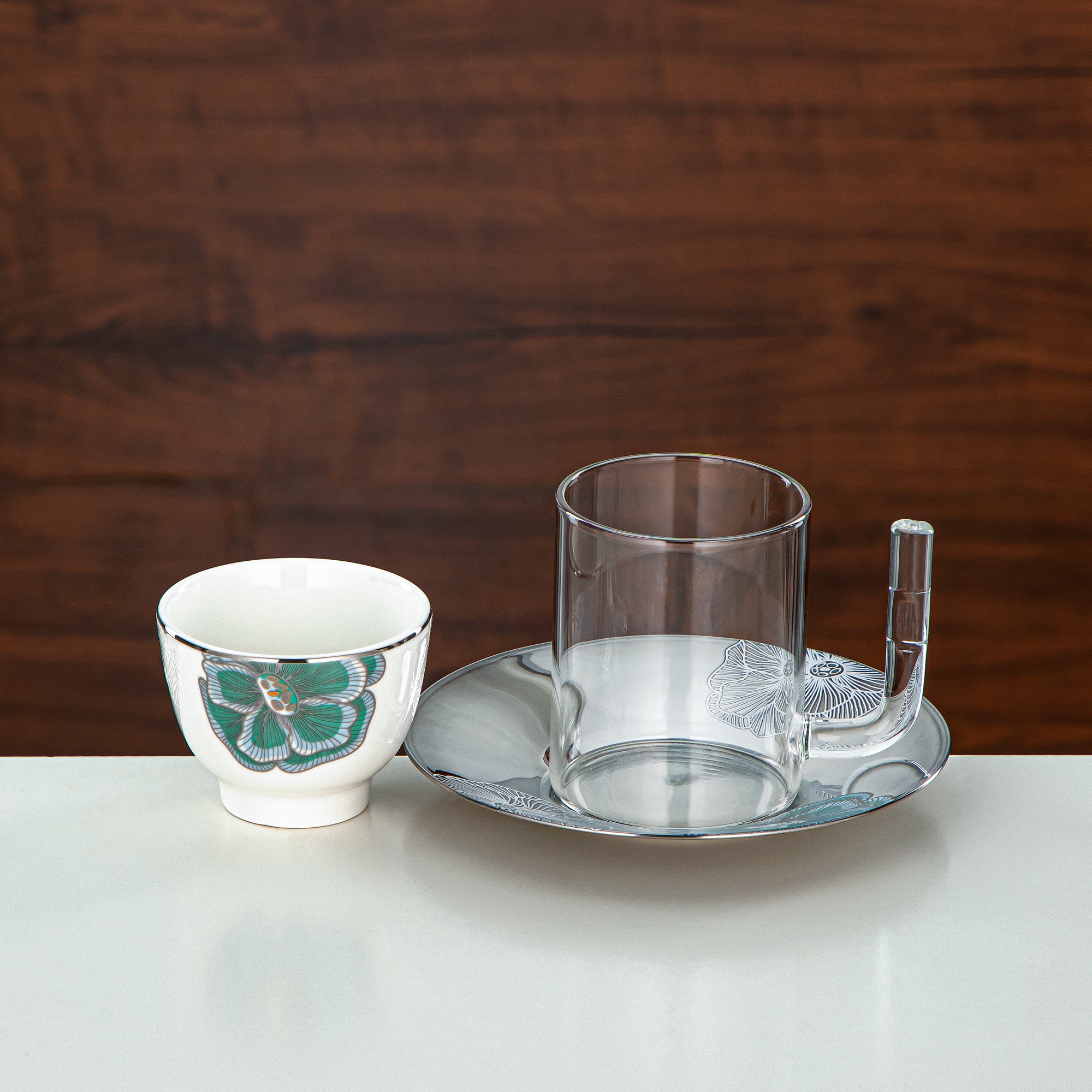 Almarjan Tea Set Borosilicate Glass, Stainless Steel & Porcelain 18 Pieces (18PCS-12257-2) – Emerald Bloom Tea Collection