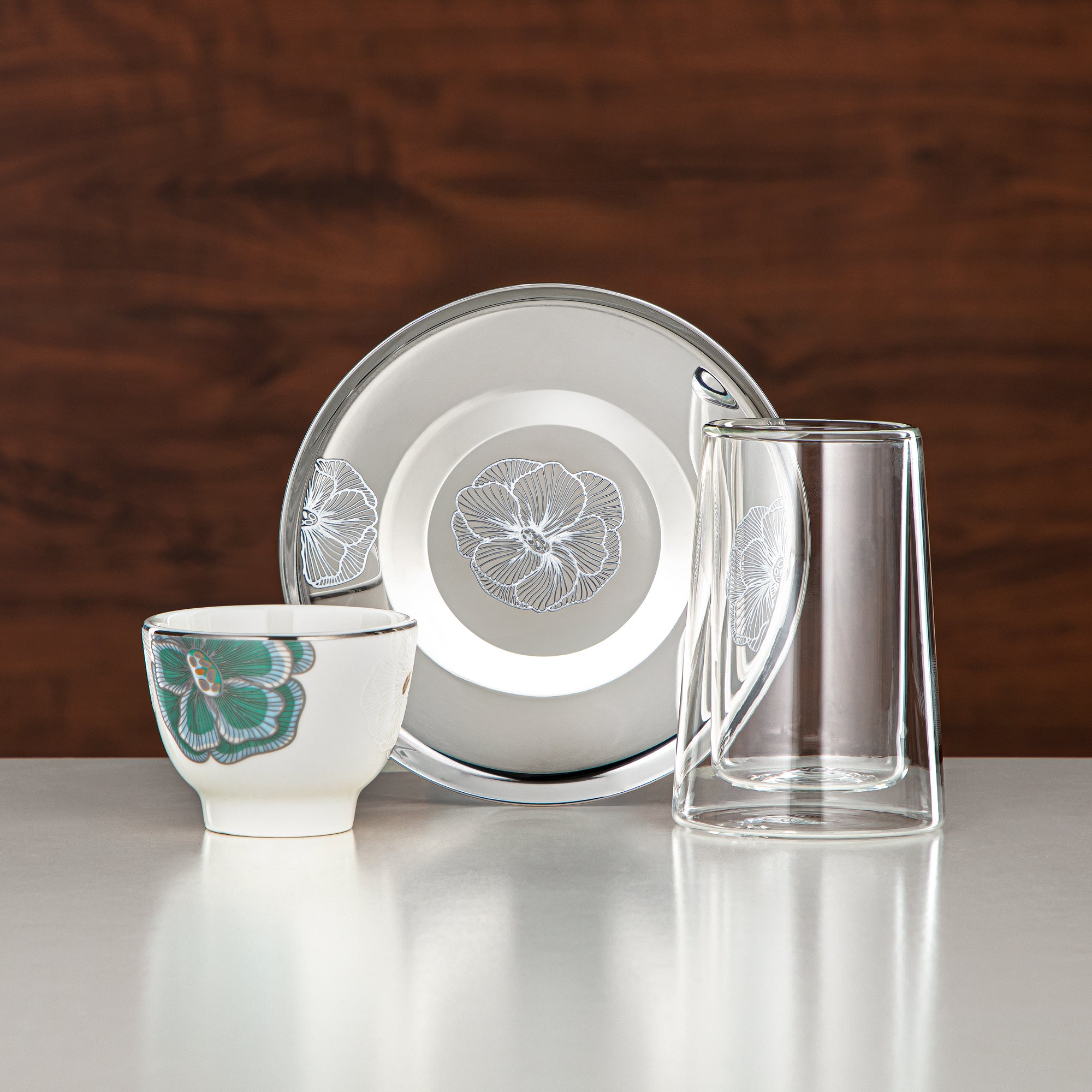 طقم ترامس المرجان 20 قطعة | فضي مطفي 1L + 1L (GOK-S-MS-MS + 18PCS-12257-3) – تقديم أنيق | التجمعات، المناسبات الخاصة، رمضان، عيد