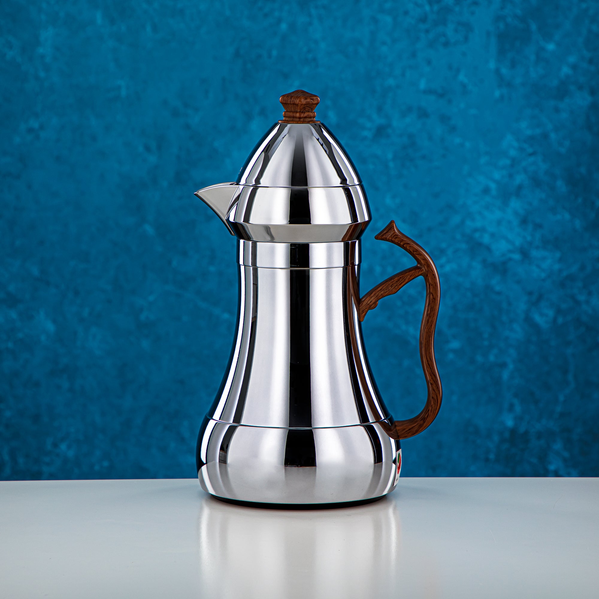 Almarjan 2 Pieces Vacuum Flask Set Silver & Wood - AMJ-070/B070CP99Y