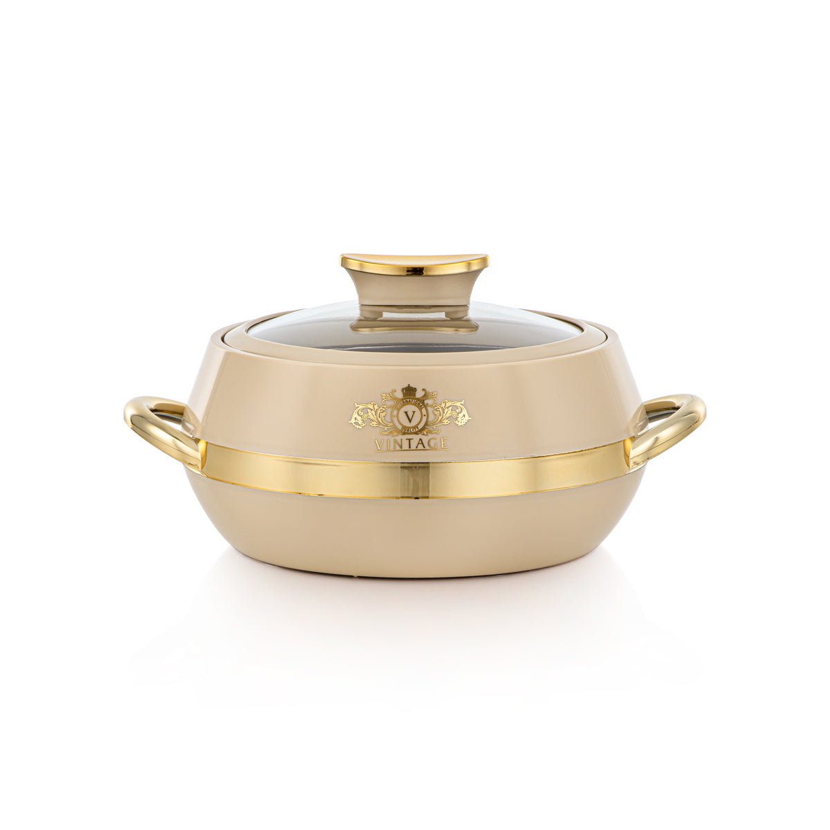 طقم حرارات المرجان البلاستيكية 3 قطع من تشكيلة ڤينتيج بيجي وذهبي - PEL2530113