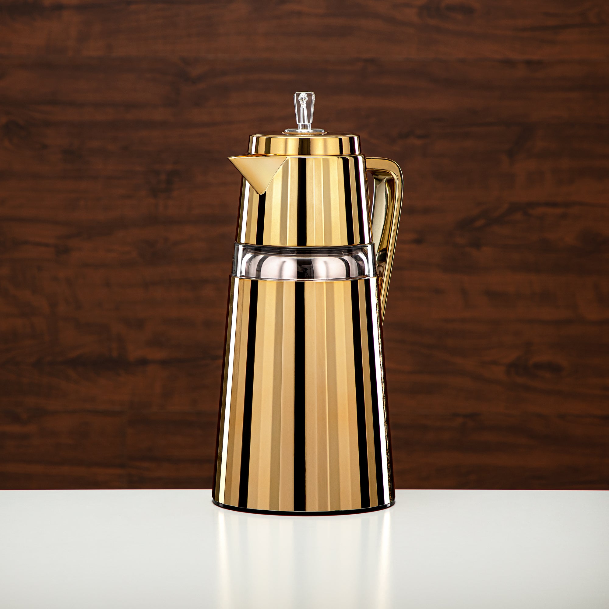 Almarjan 2 Pieces Vacuum Flask Set Gold & Transparent - C77-GA