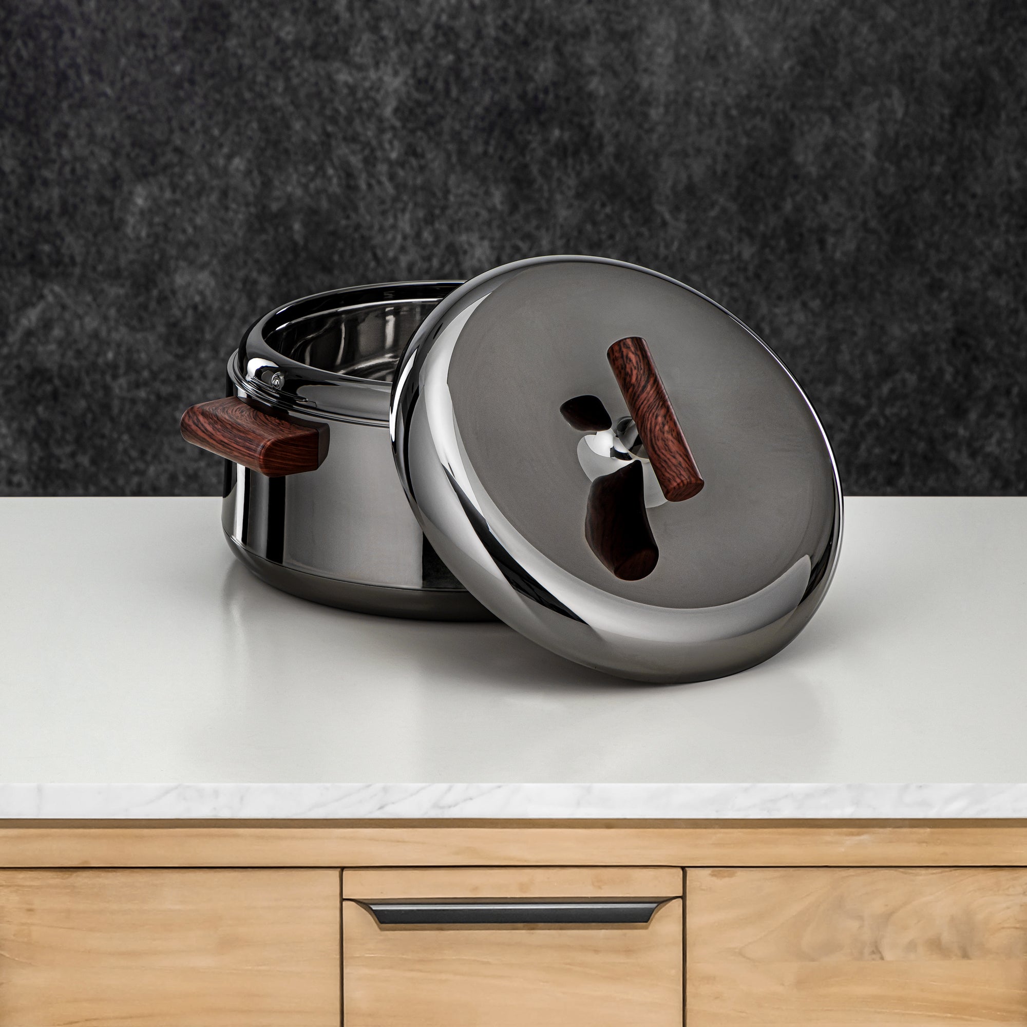 المرجان حرارات Set ABS 1L, 2.5L, 3L Gun black & dark wood (EL-100/250/300 GBL/DW)