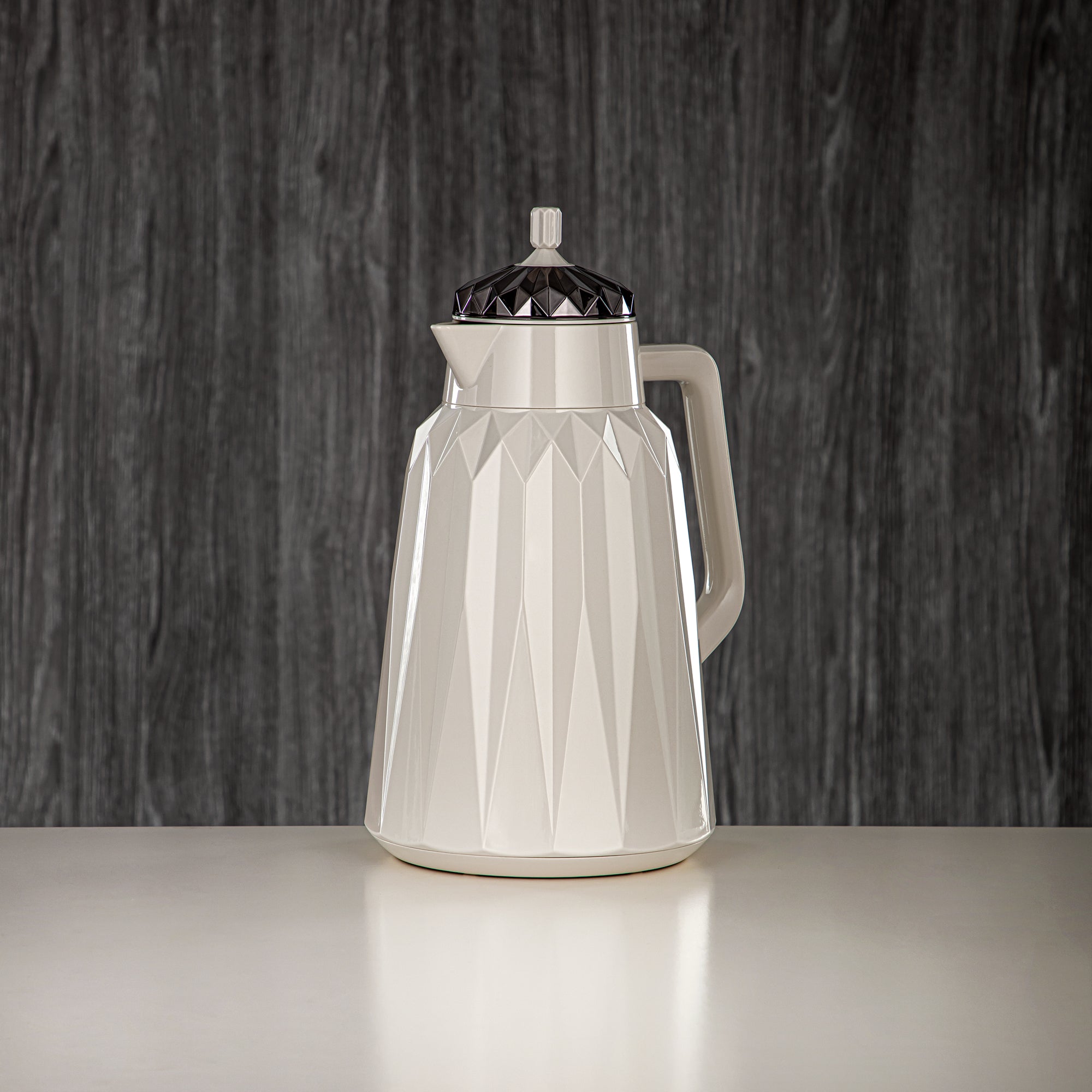 ألمرجان طقم ترامس - 1 لتر + 1 لتر، ABS، عاجي وأسود مسدس، تشطيب مرآة | FG209AB-100 GBL/IV