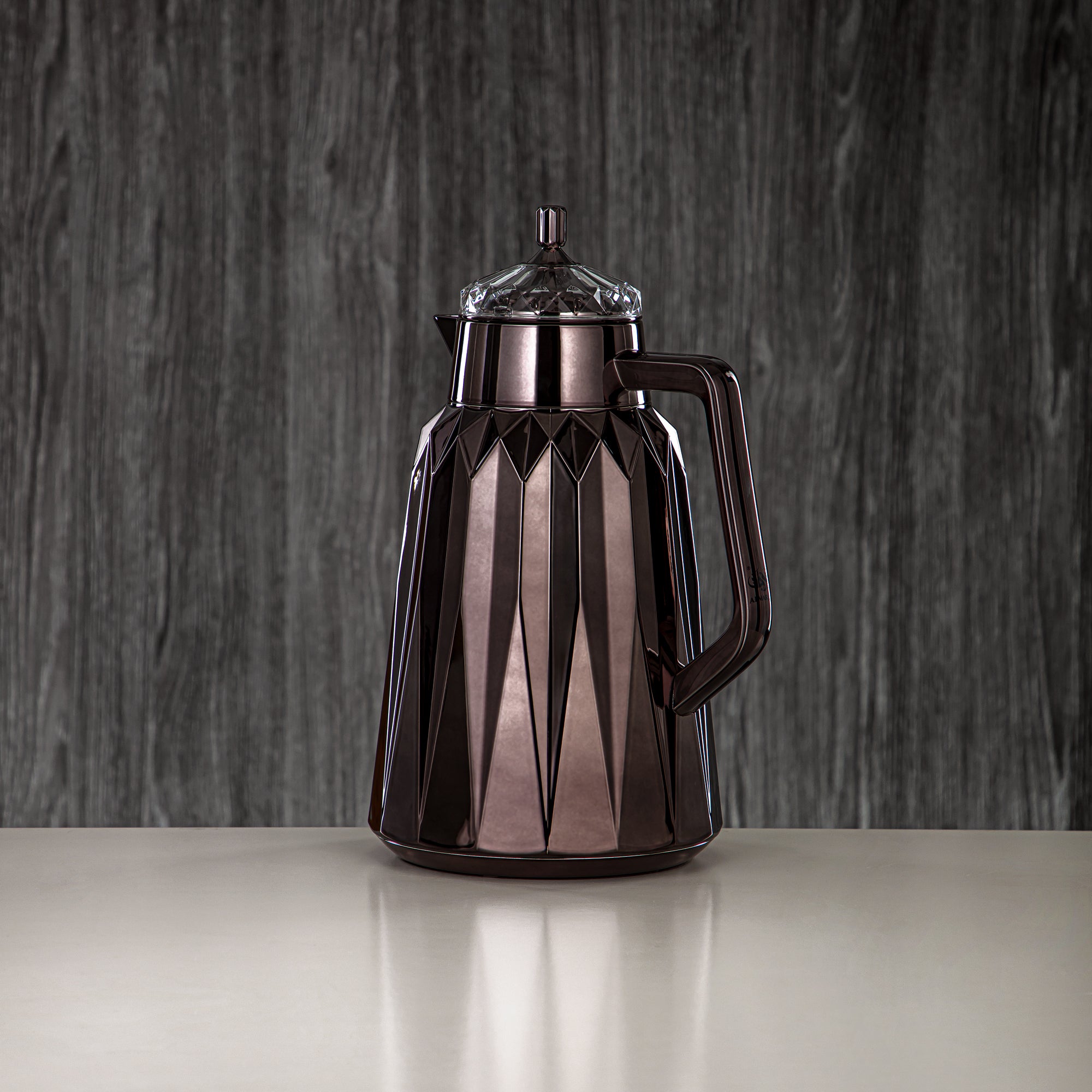 ألمرجان طقم ترامس - 1 لتر + 1 لتر، ABS، أسود مسدس، تشطيب مرآة | FG209AB-100 GGR