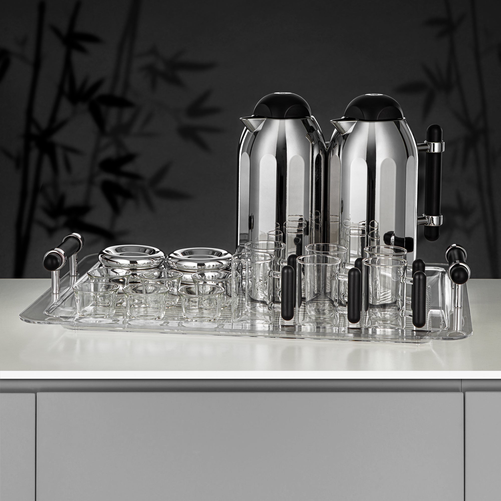 طقم ترامس المرجان 21 قطعة فضي بمقبض وغطاء أسود 1L + 1L (FG211-21 MC/TM) – تقديم متكامل | رمضان و التجمعات