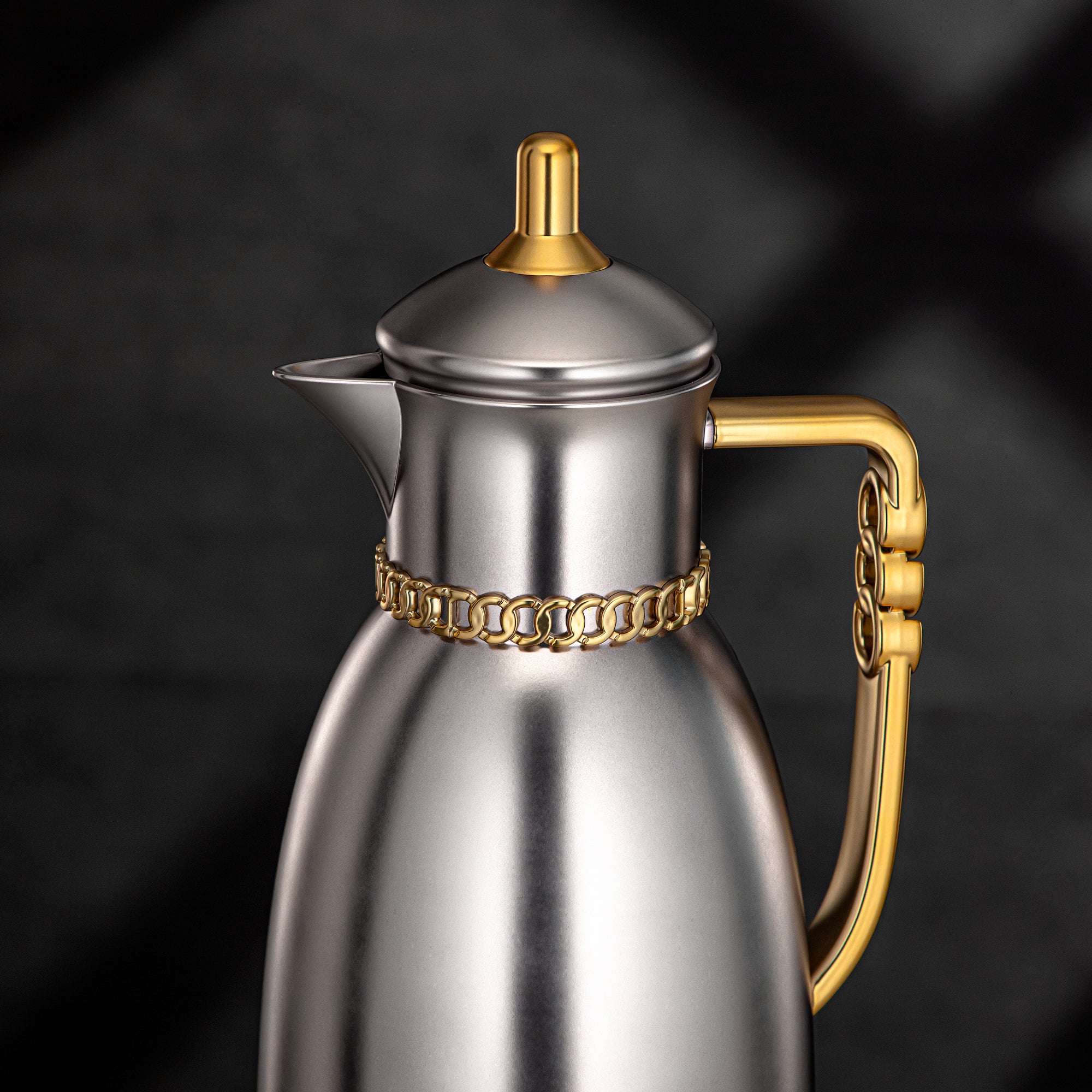 طقم ترامس المرجان 0.7 لتر و1 لتر مطفي نيكل وذهبي مطفي