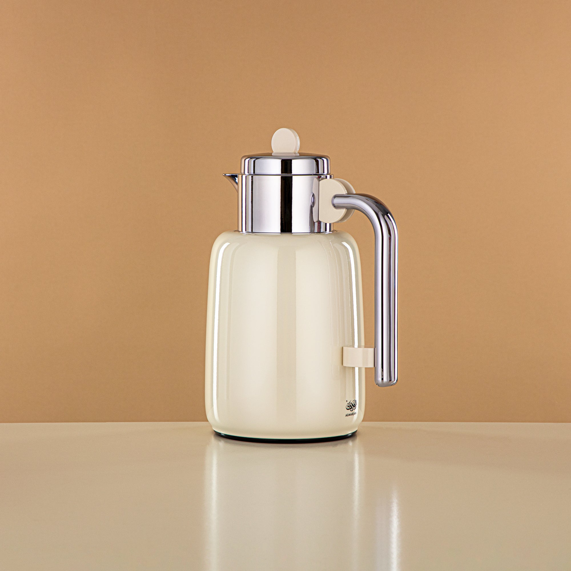 ألمرجان طقم ترامس - 0.7 لتر + 1 لتر، عاجي وفضي (FG808-070/100 IV/C) - لتقديم الشاي والقهوة