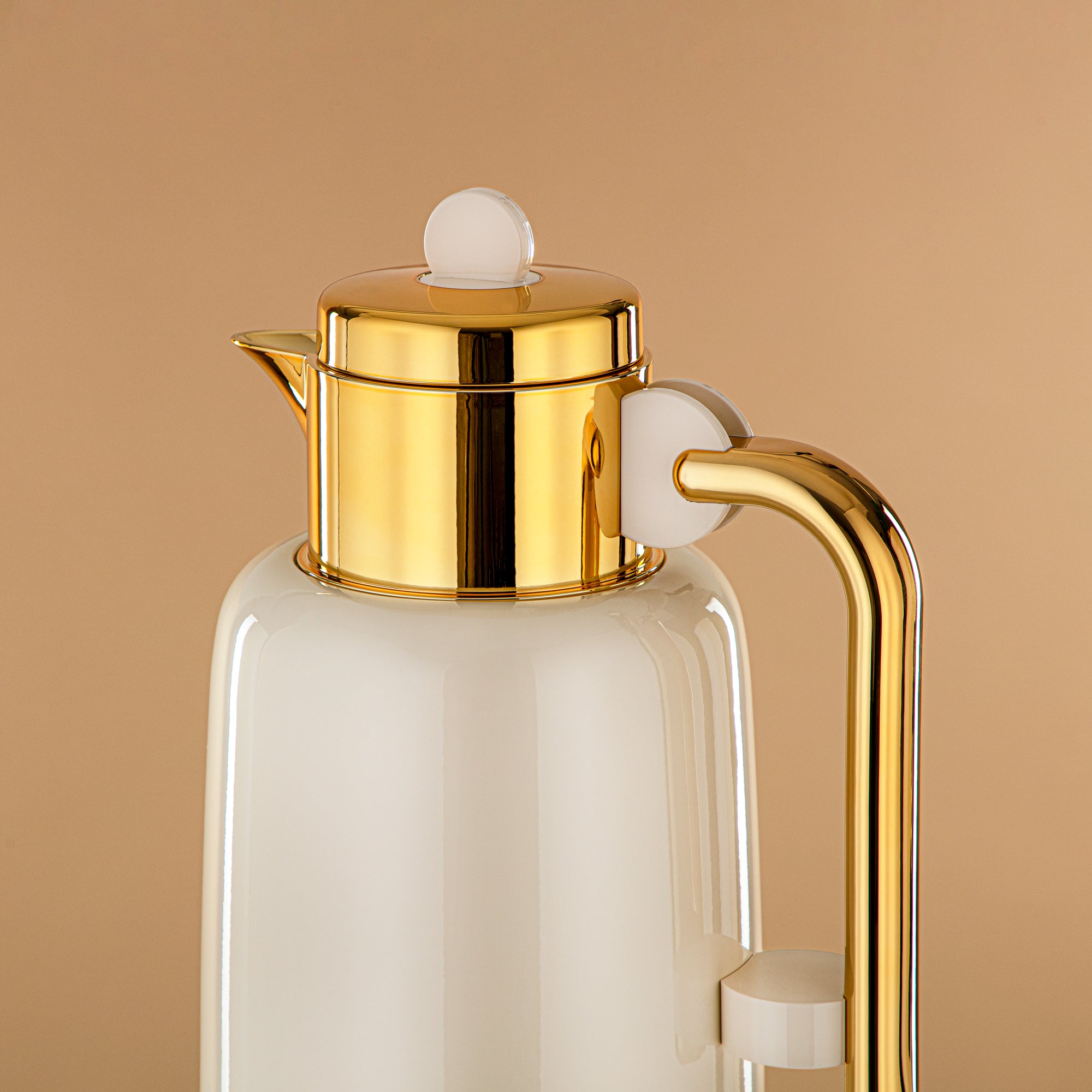ألمرجان طقم ترامس - 0.7 لتر + 1 لتر، عاجي وذهبي (FG808-070/100 IV/G) - لتقديم الشاي والقهوة