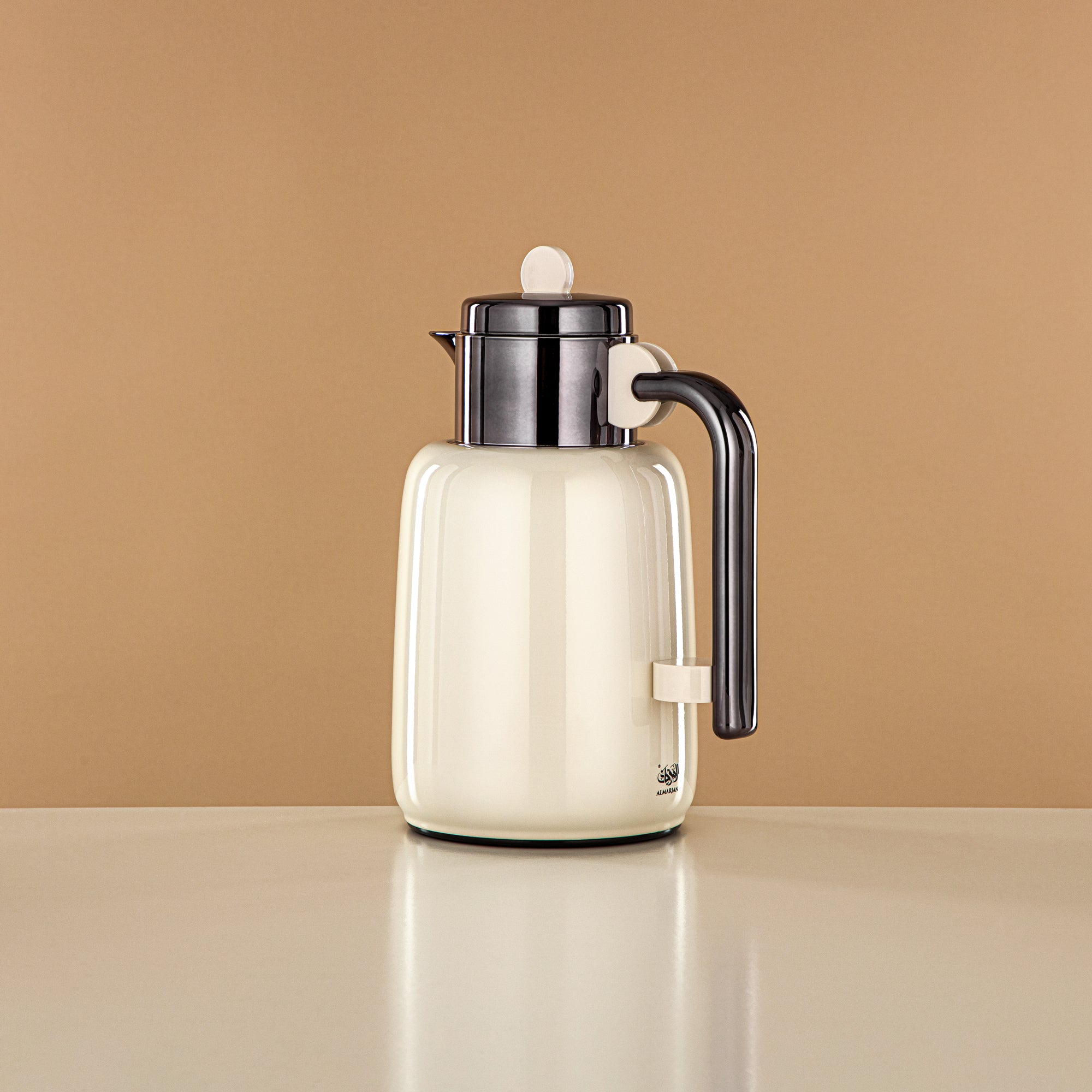 ألمرجان طقم ترامس - 0.7 لتر + 1 لتر، عاجي وأسود مسدس (FG808-070/100 IV/GBL) - لتقديم الشاي والقهوة