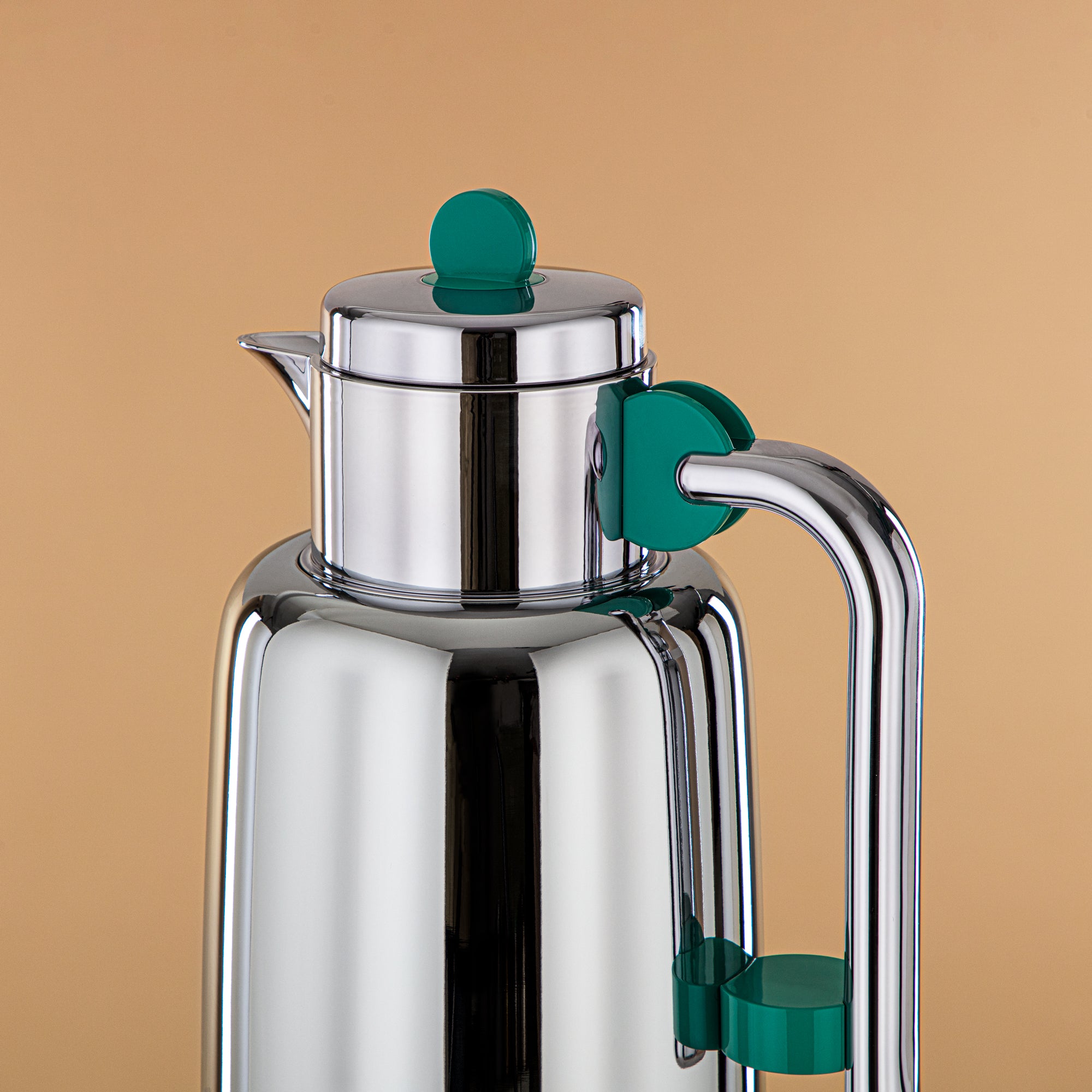 Almarjan Vacuum Flask Set - 0.7L + 1L, Silver & Tiffany Green (FG808-070/100 TF/C) - For Serving Tea & Coffee