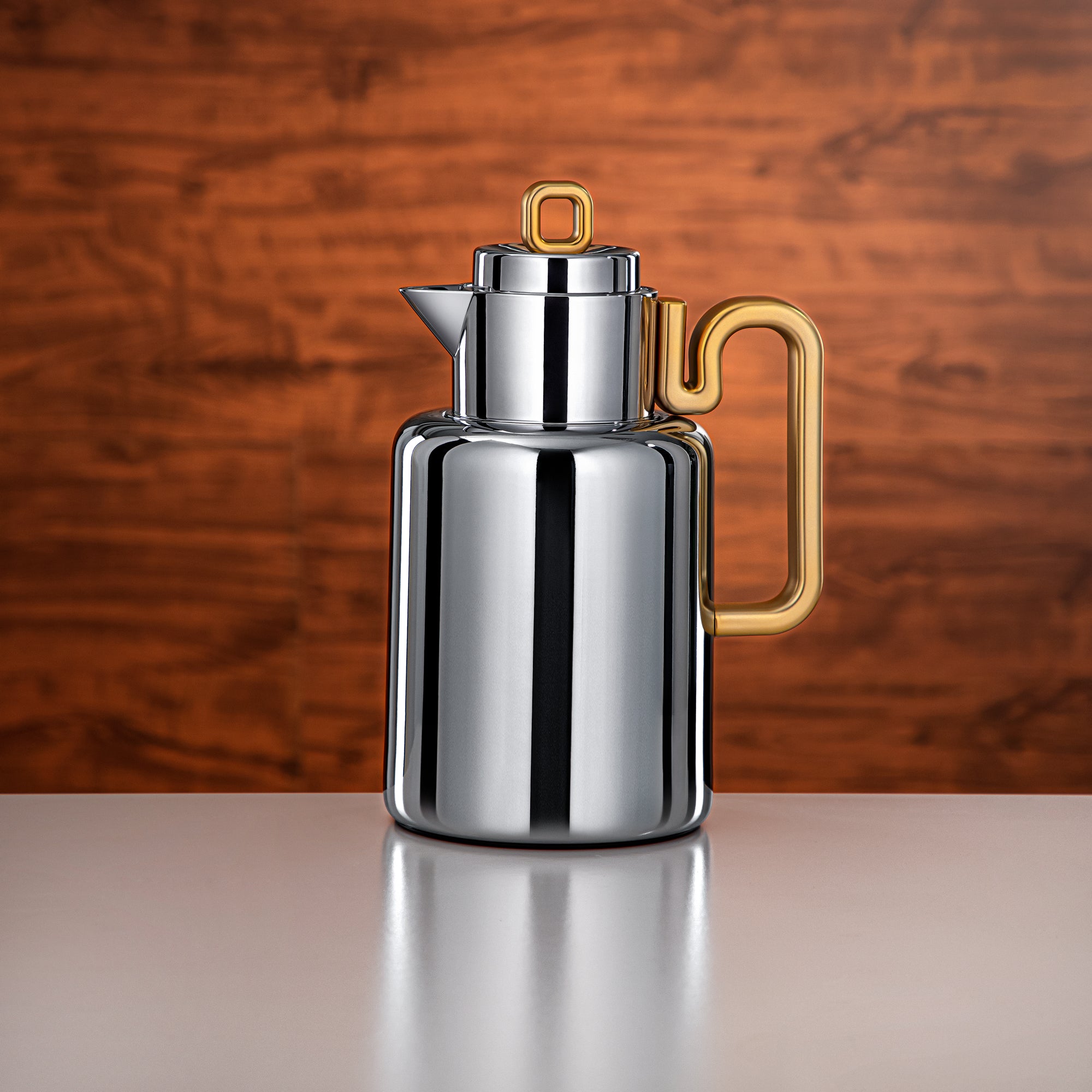 Almarjan Vacuum flask Set 0.5 liter + 1 liter silver & matt gold (FG815-050/100 MC/MG)