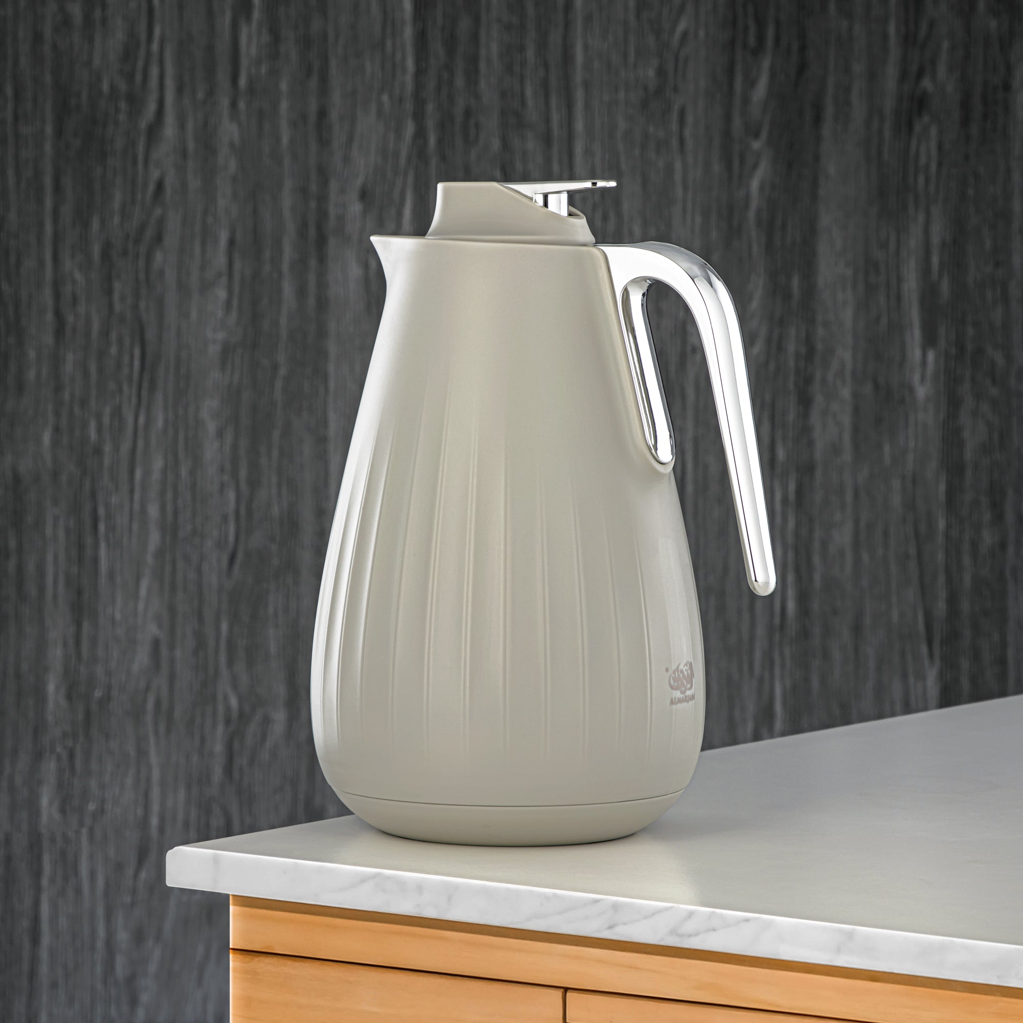 Almarjan 1 Liter Vacuum Flask Soft Grey & Silver - GT114-100 SG/C