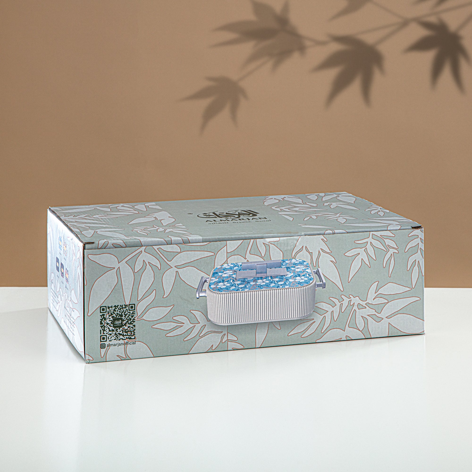 حرارات المرجان ABS، 3000 مل، بيج مزهر وفضي مطفي (HP06-300SP-AZ03S) - تقديم أنيق