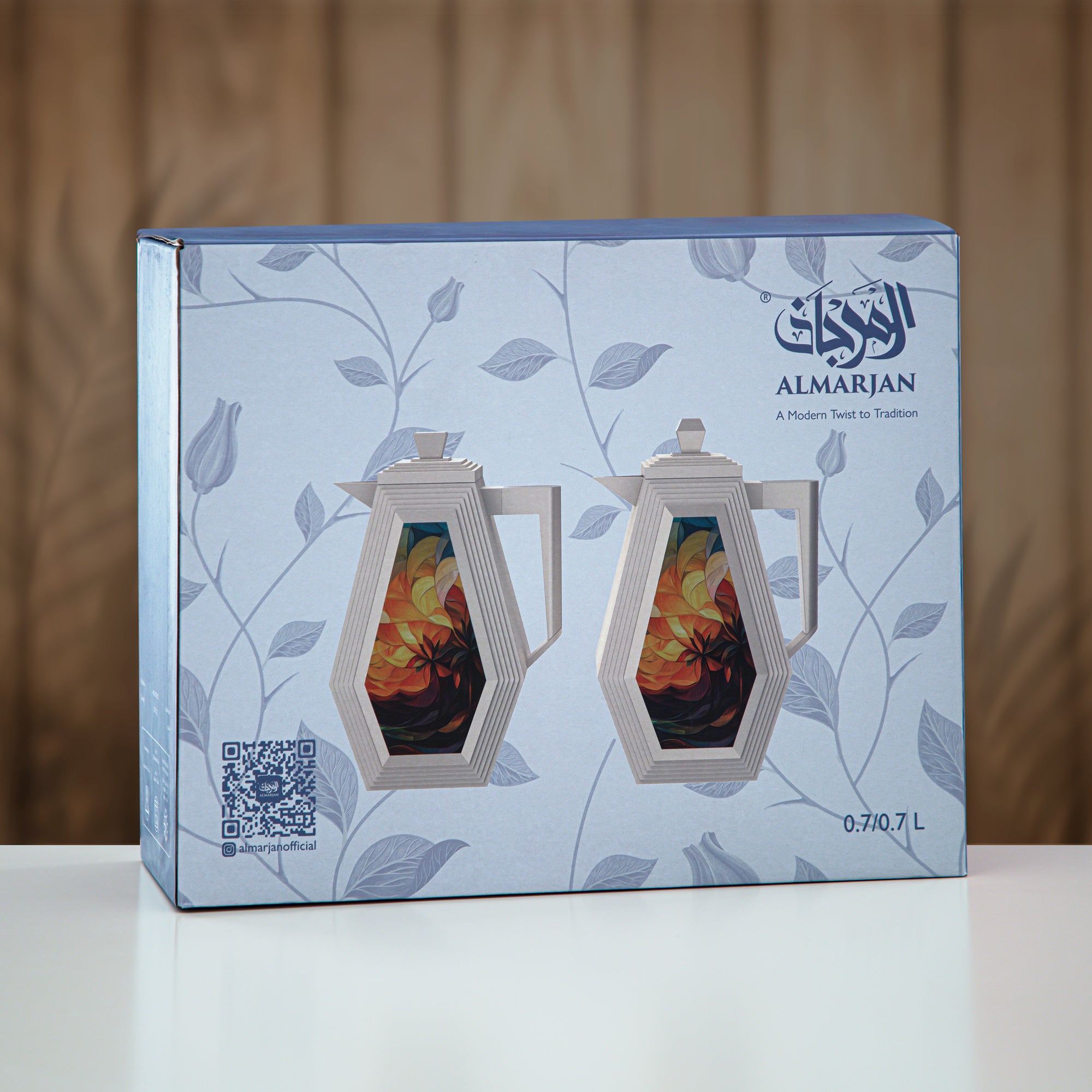 طقم ترامس المرجان 0.7 لتر + 0.7 لتر فضي مطفي وأسود