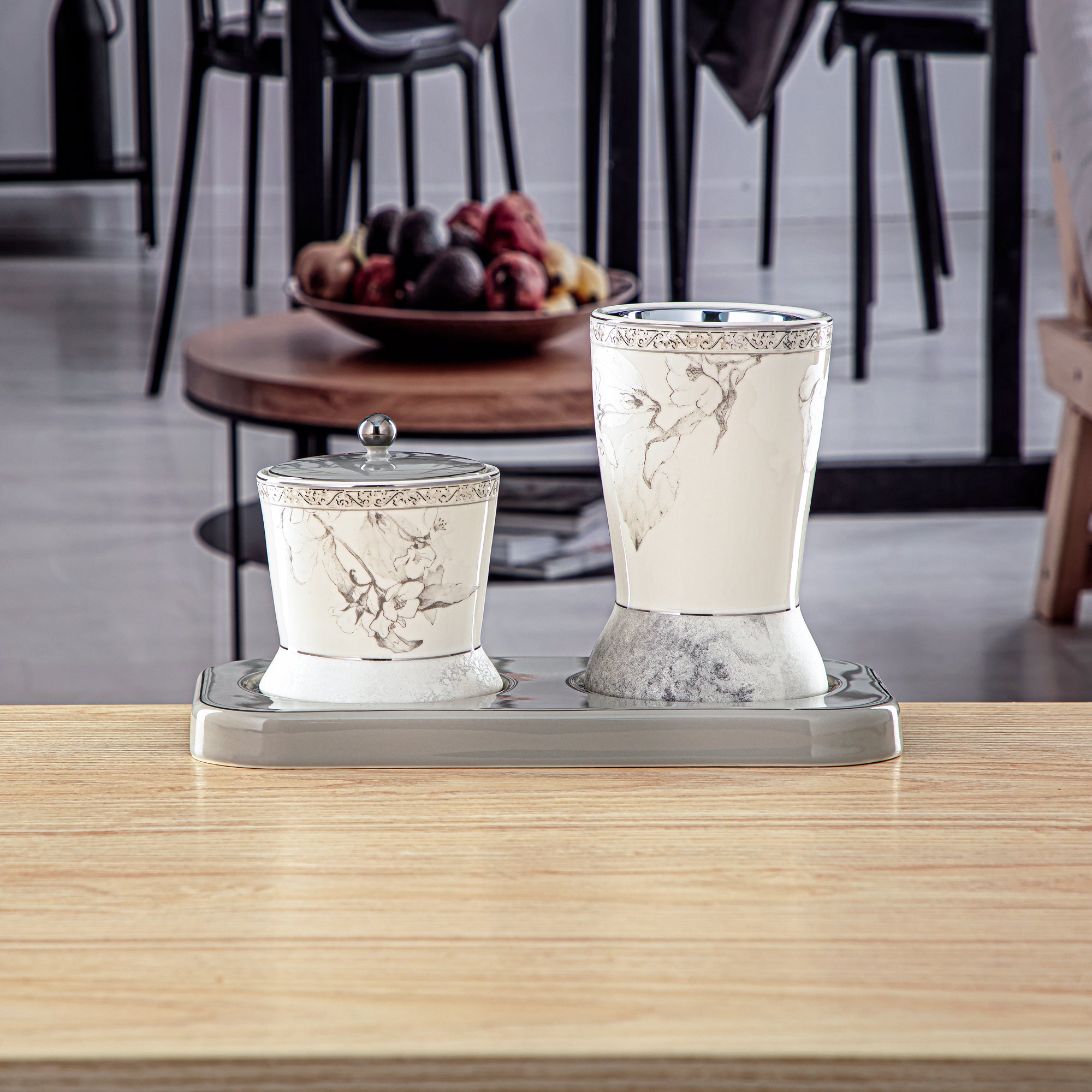 طقم مبخرة المرجان 3 قطع بورسلين - 8588