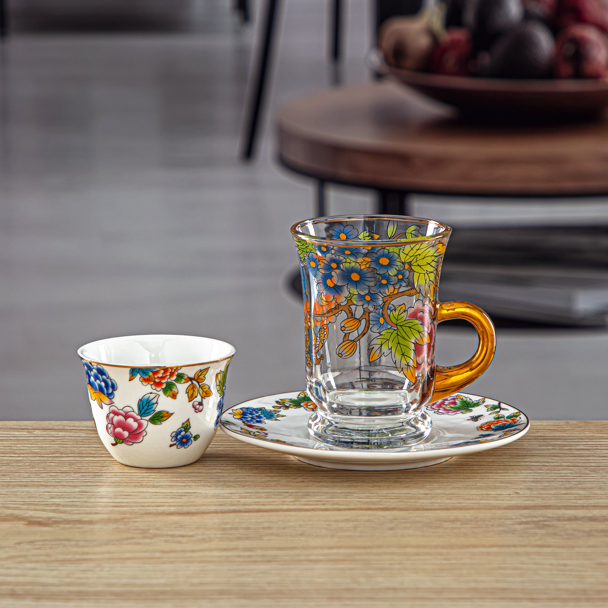 Almarjan 18 Pieces Fonon Collection Tea And Cawa Cup Set - 2070