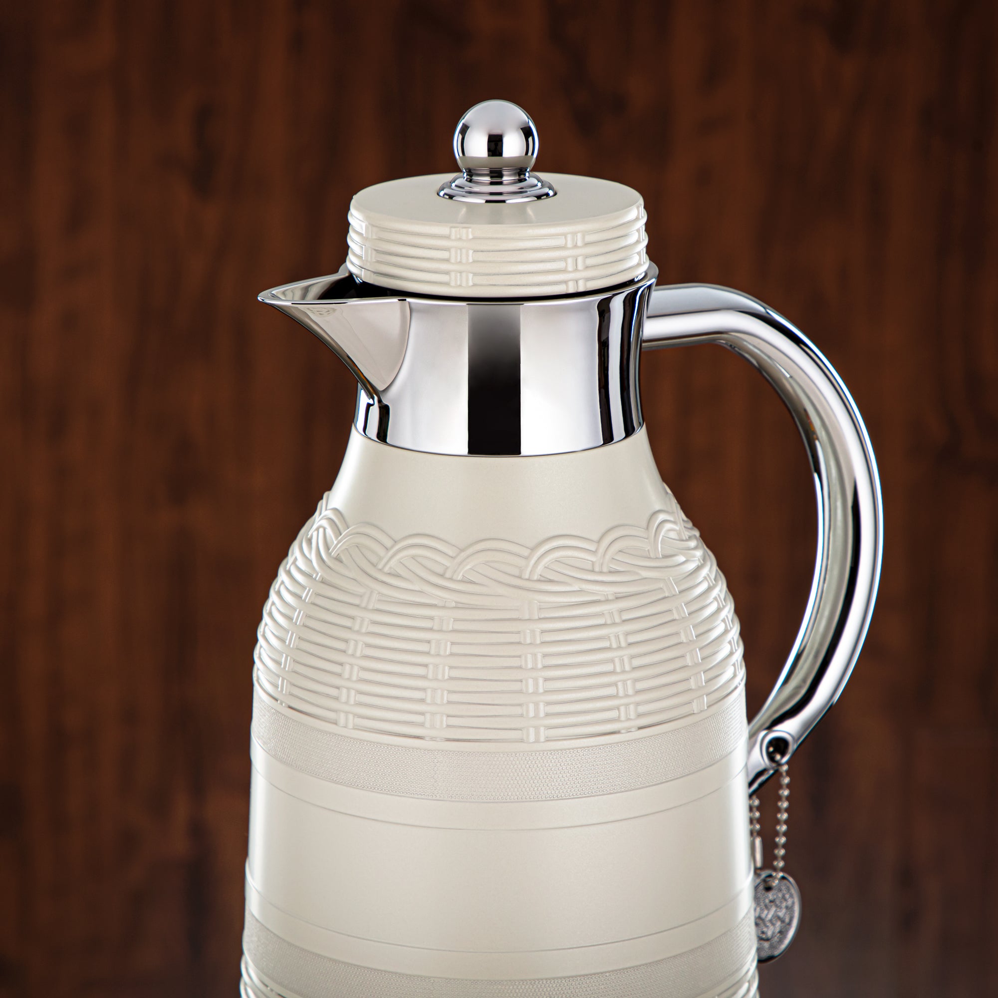 طقم ترامس المرجان مكون من قطعتين عاجي وفضي - RYP-0700/1000 Q330YZC