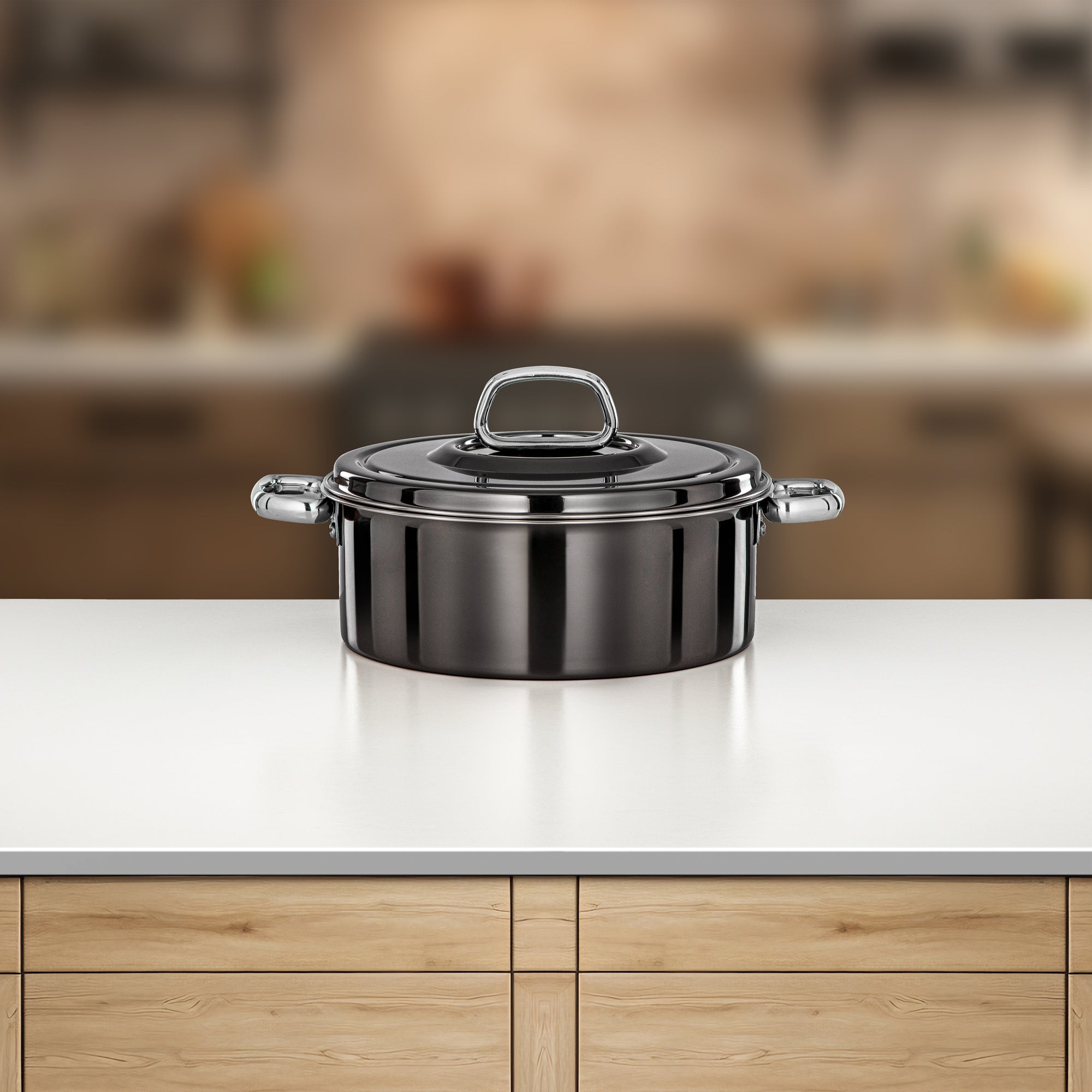 Almarjan Diana Hot Pot 25 cm Gun Black & Silver