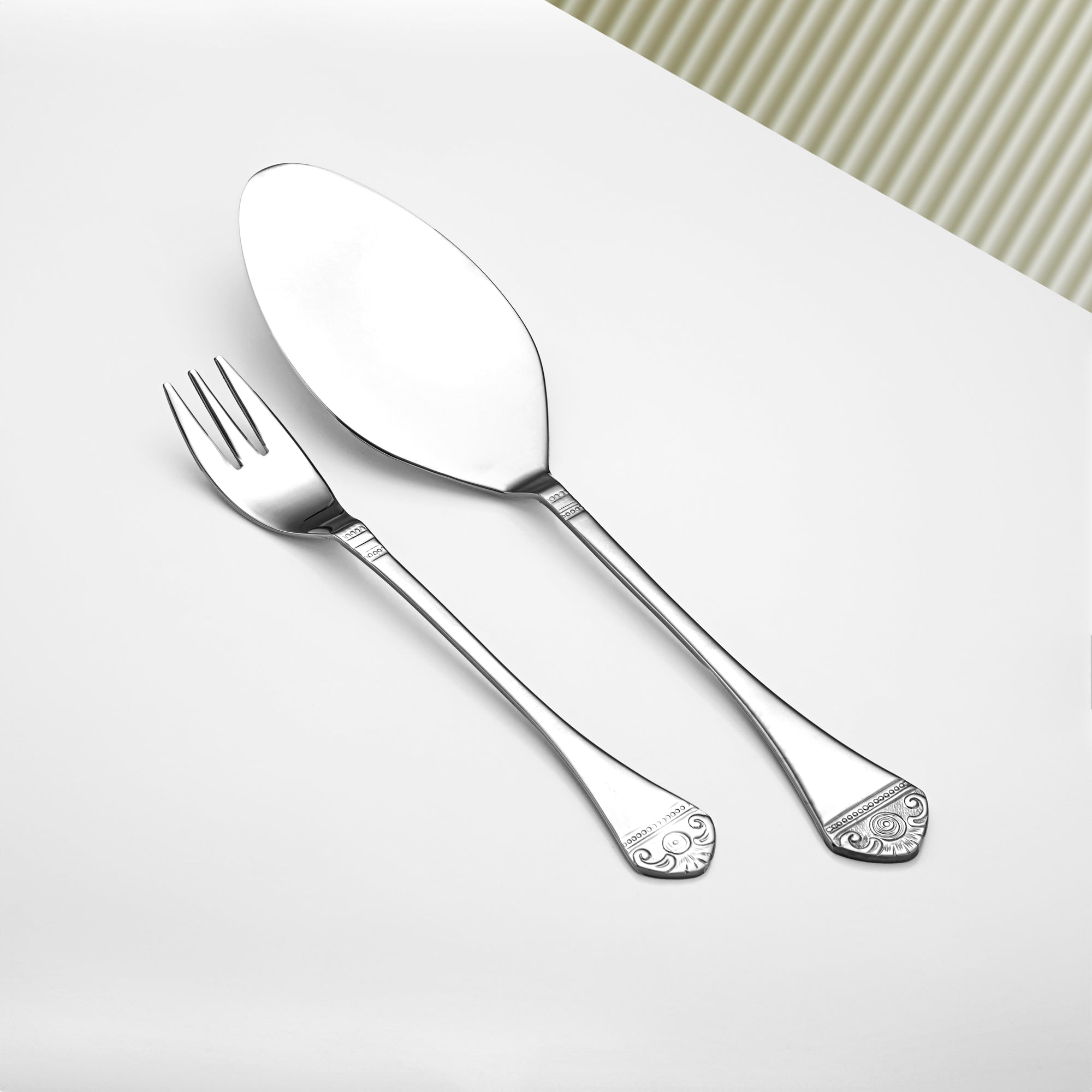 Almarjan 14 Pcs Lea Collection Stainless Steel Cake Set Silver - STS2051275