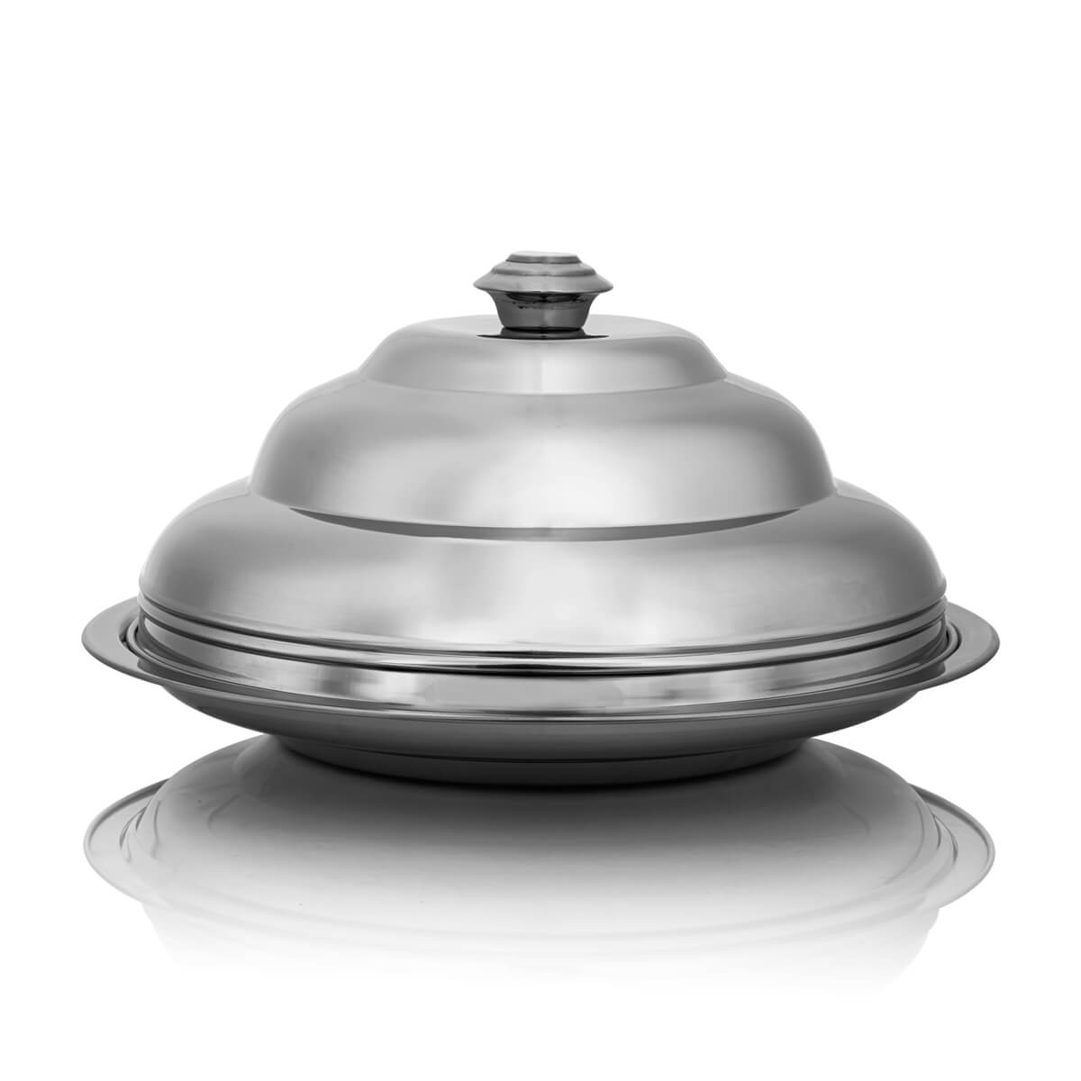 Almarjan 45 CM Orchid Collection Stainless Steel Koozy Tray Silver - STS0292608