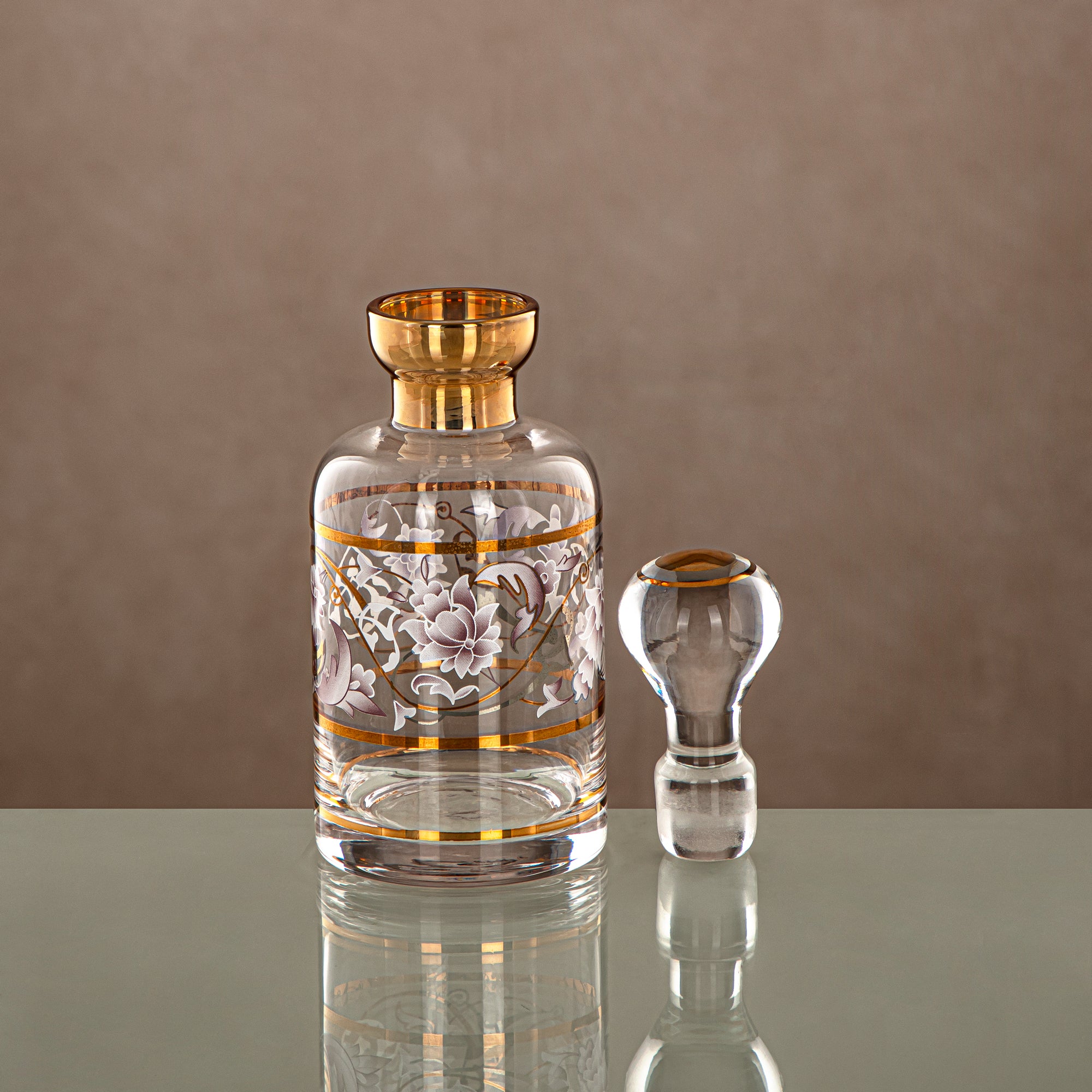 زجاجة عطر المرجان 29 تولا، زجاج، نقش شفاف وذهبي (0863P-ZQDL) - زجاجة دهن عود