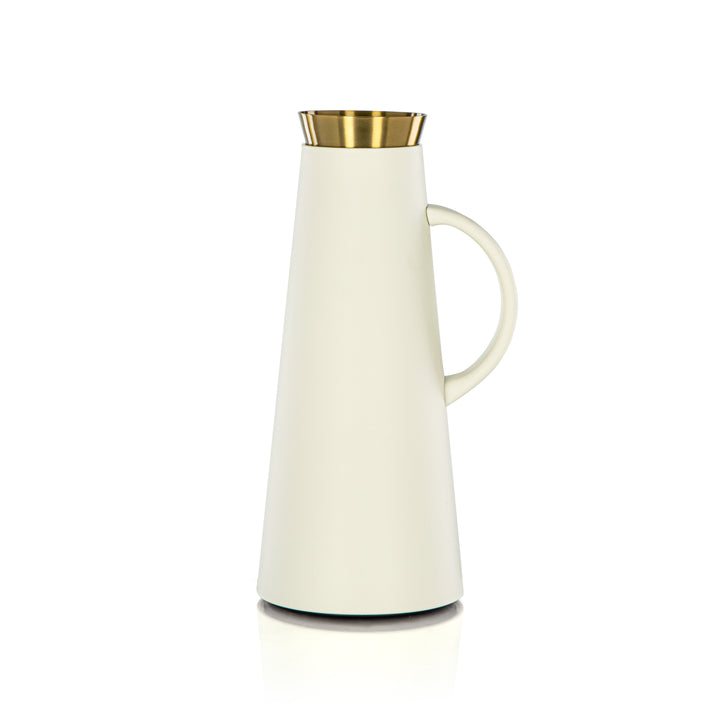 Almarjan 1 Liter Vacuum Flask White & Gold - 75410-WHG