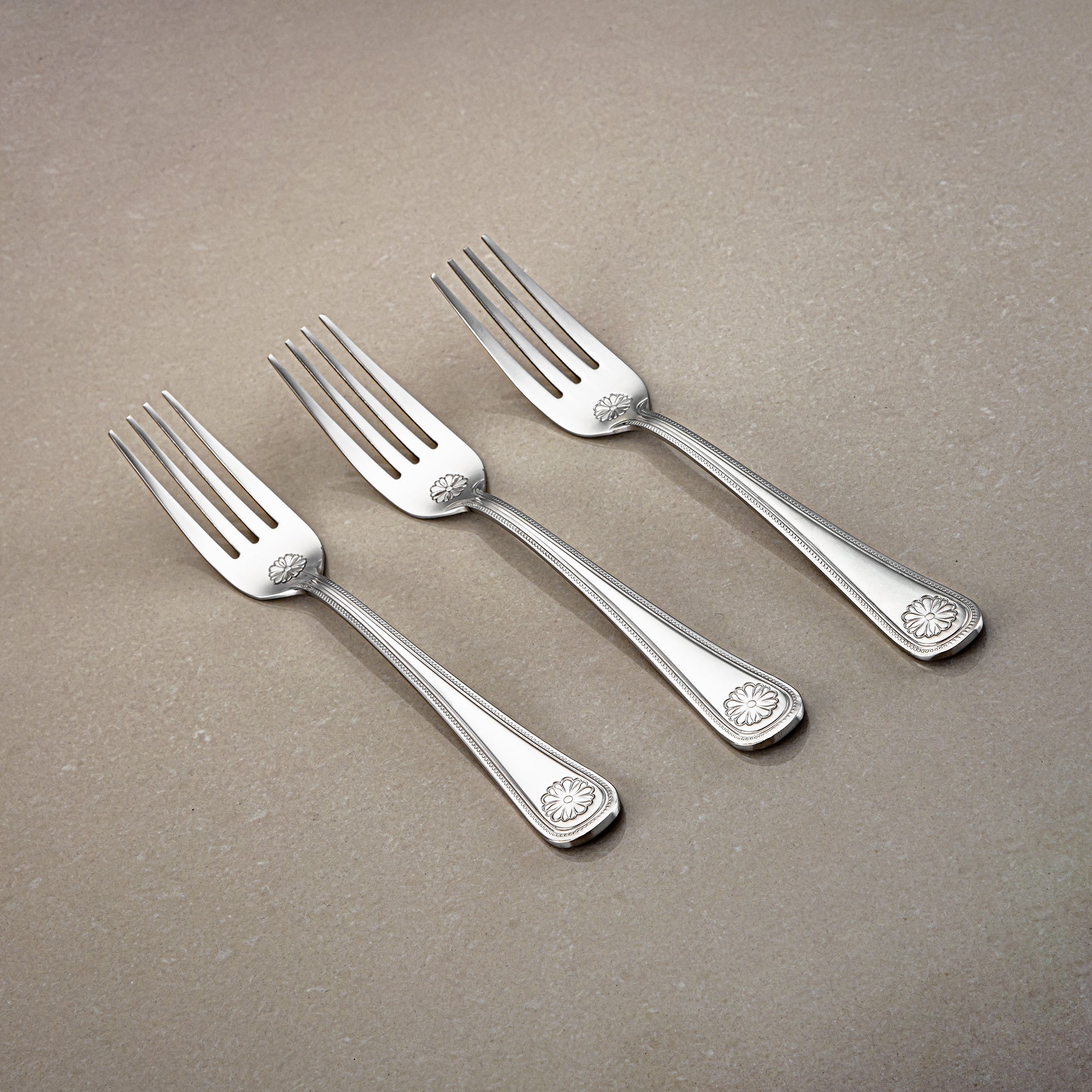 Almarjan Dinner Fork Set 3 Pieces, Stainless Steel, Silver (CUT0010362) Elegant Flatware