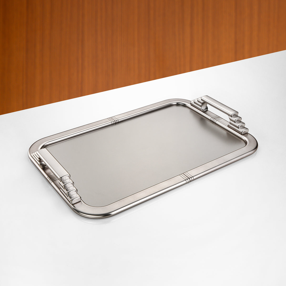 Almarjan Serving Tray 50 cm, Matt Nickel