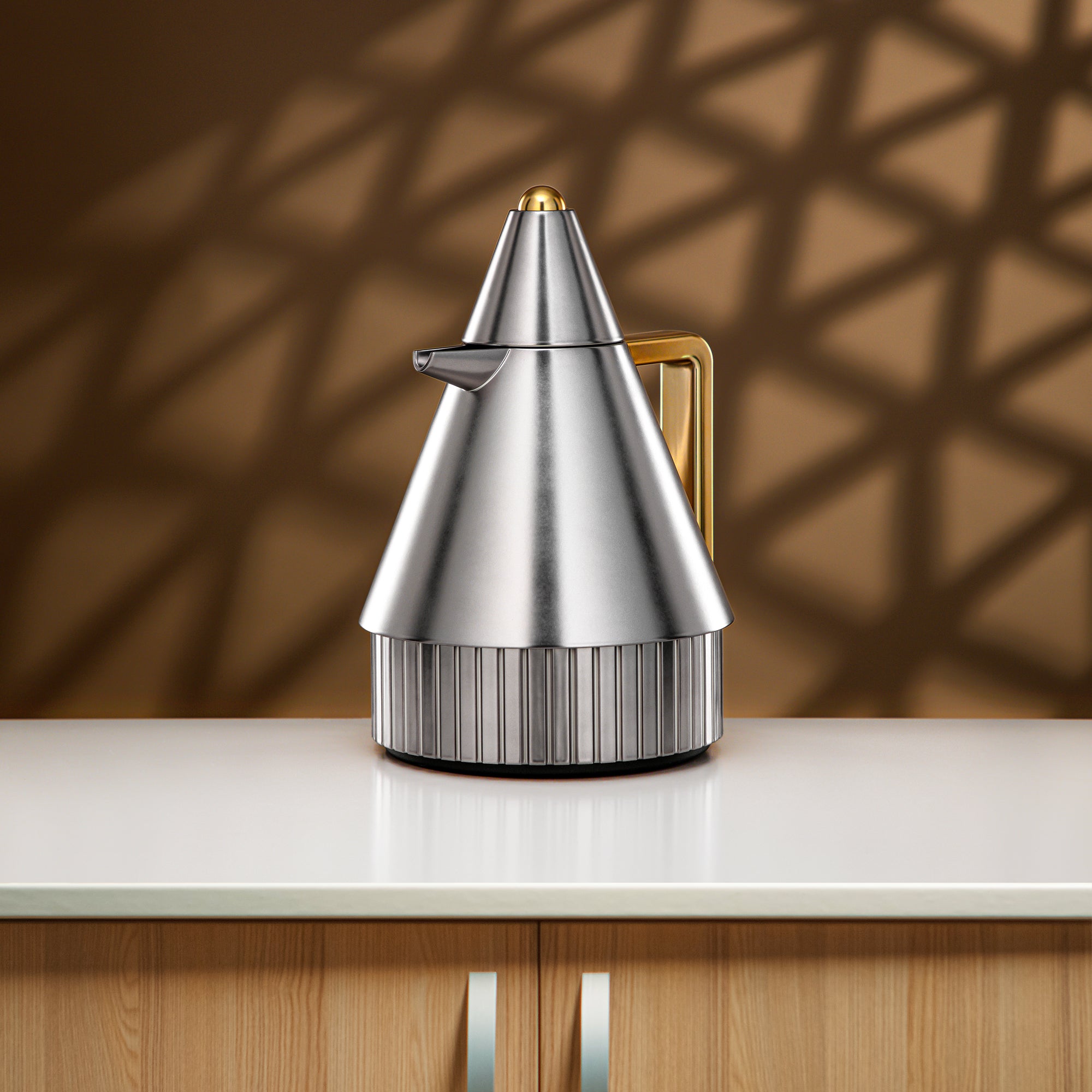 Almarjan Vacuum Flask Set 1L + 1L Matt Nickel & Matt Gold