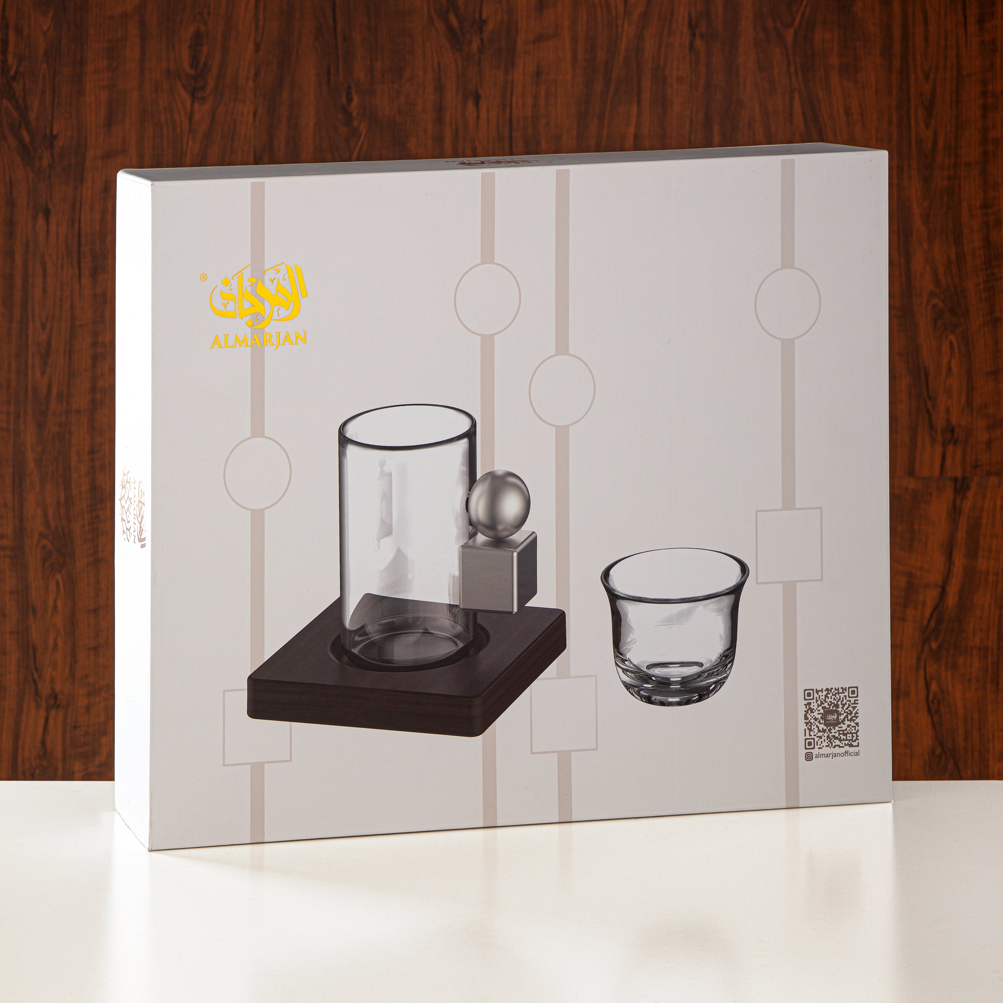 طقم شاي المرجان ١٨ قطعة بلمسة نيكل غير لامع وصقيع