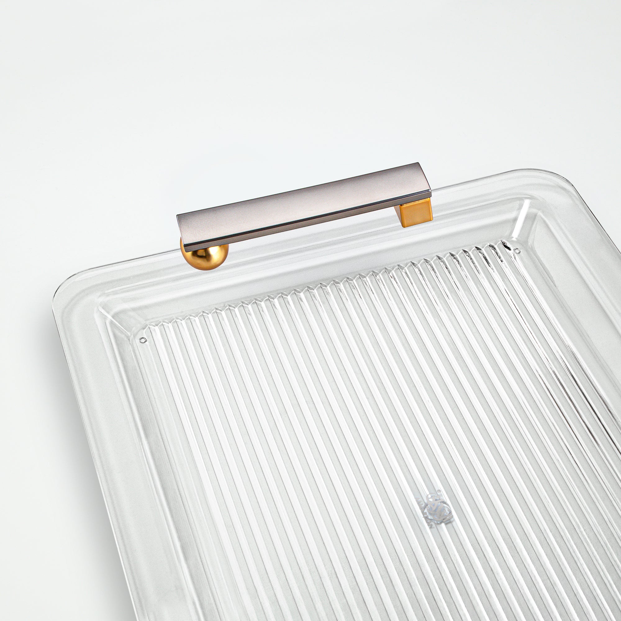 صينية تقديم المرجان 50 سم بلون النيكل غير اللامع والذهب غير اللامع