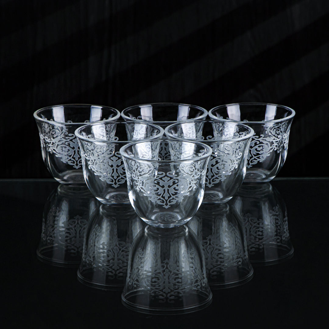 Almarjan 6 Pieces Arch Collection Glass Cawa Cup - GLS2630004