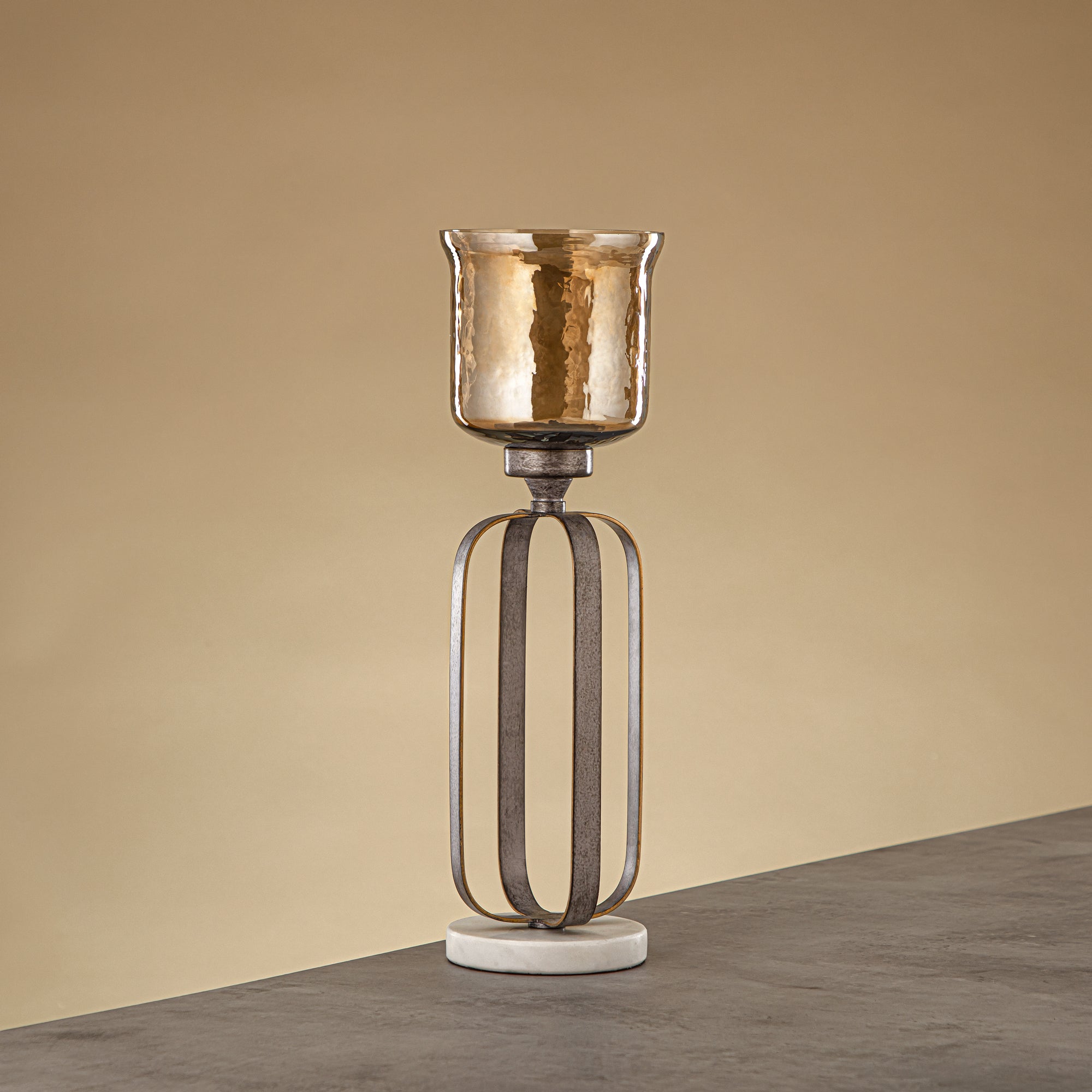 حامل شموع المرجان 37 سم فضي