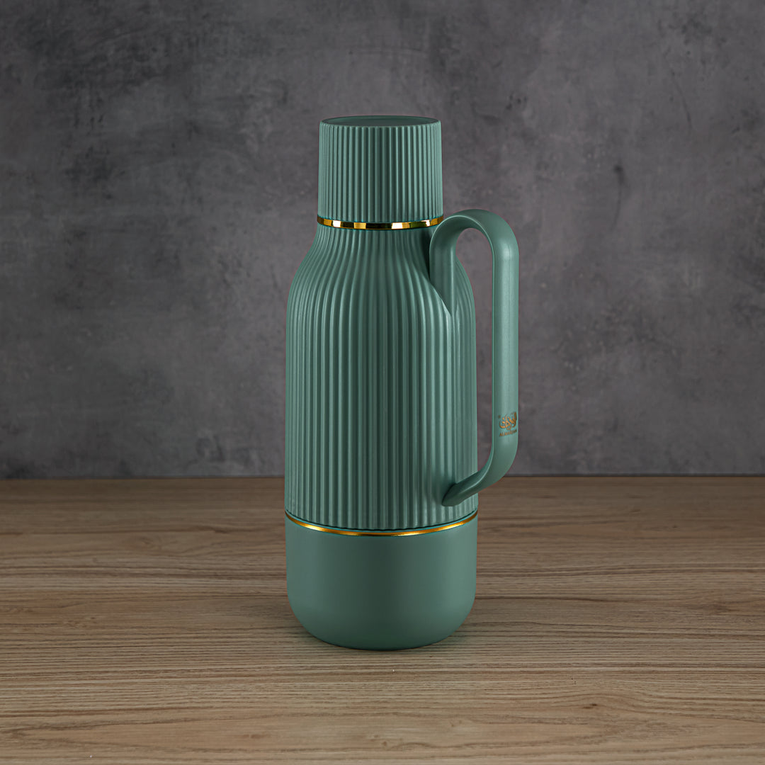 Almarjan 1 Liter Vacuum Flask Green & Gold - GT102 MMGG