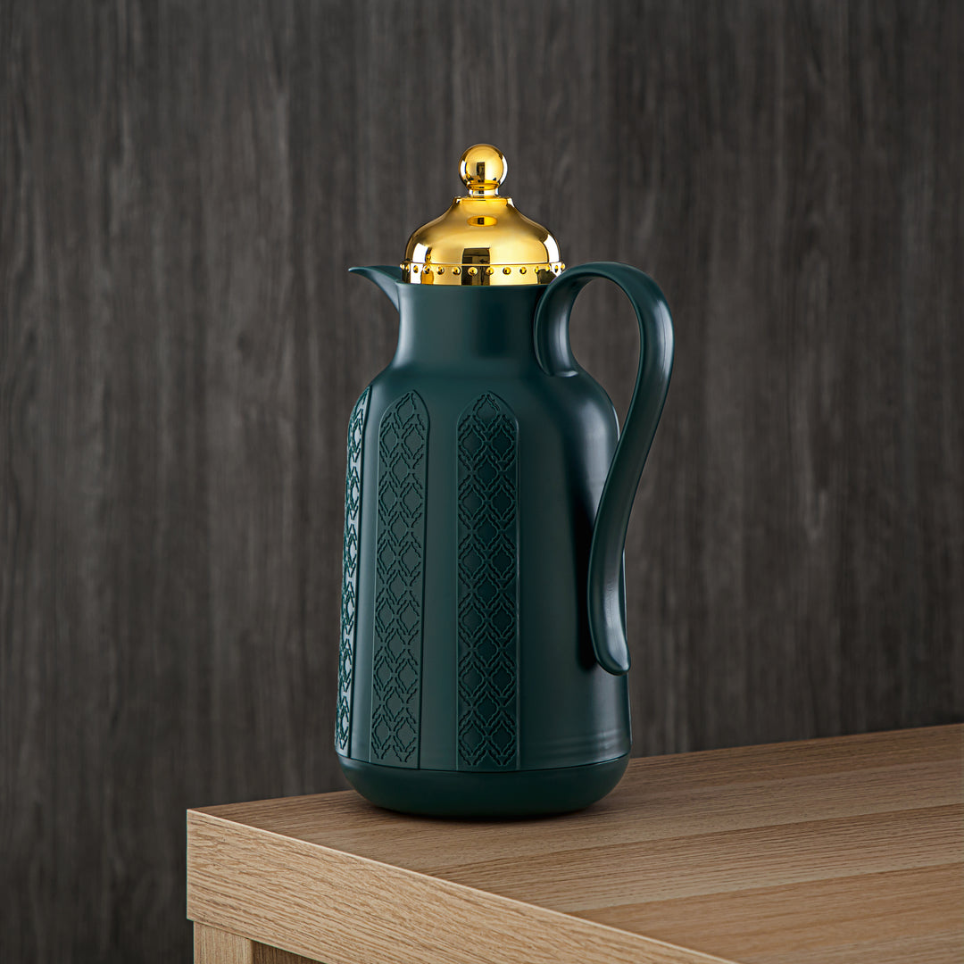 Almarjan 2 Pieces Vacuum Flask Set Pine Green & Gold - GT110-070/100 NSM/G