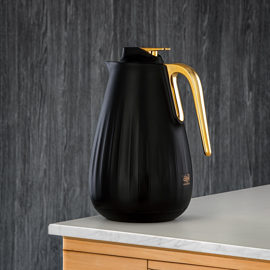 Almarjan 1 Liter Vacuum Flask Black & Gold - GT114-100 BL/G