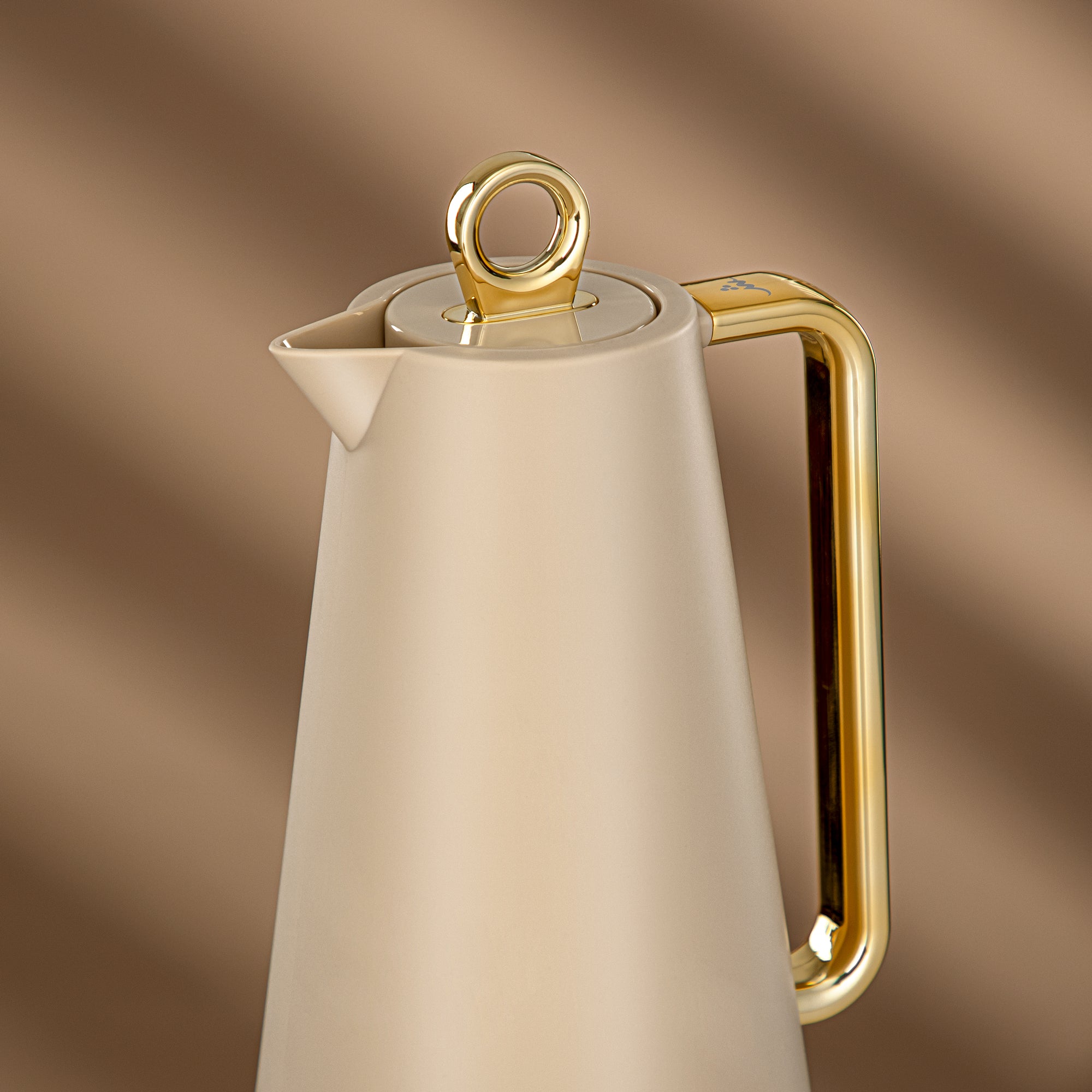 Almarjan Vacuum Flask Set Beige & Gold
