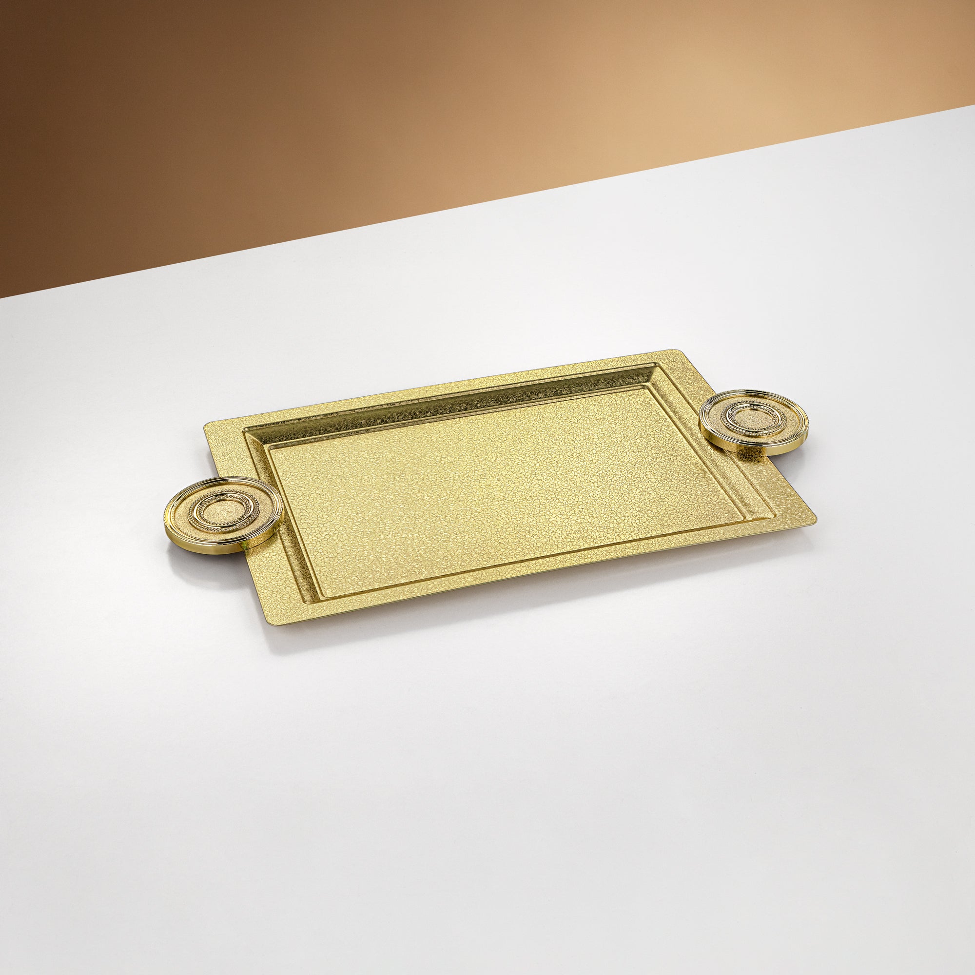 Almarjan Serving Tray 49 cm Brass Crackle