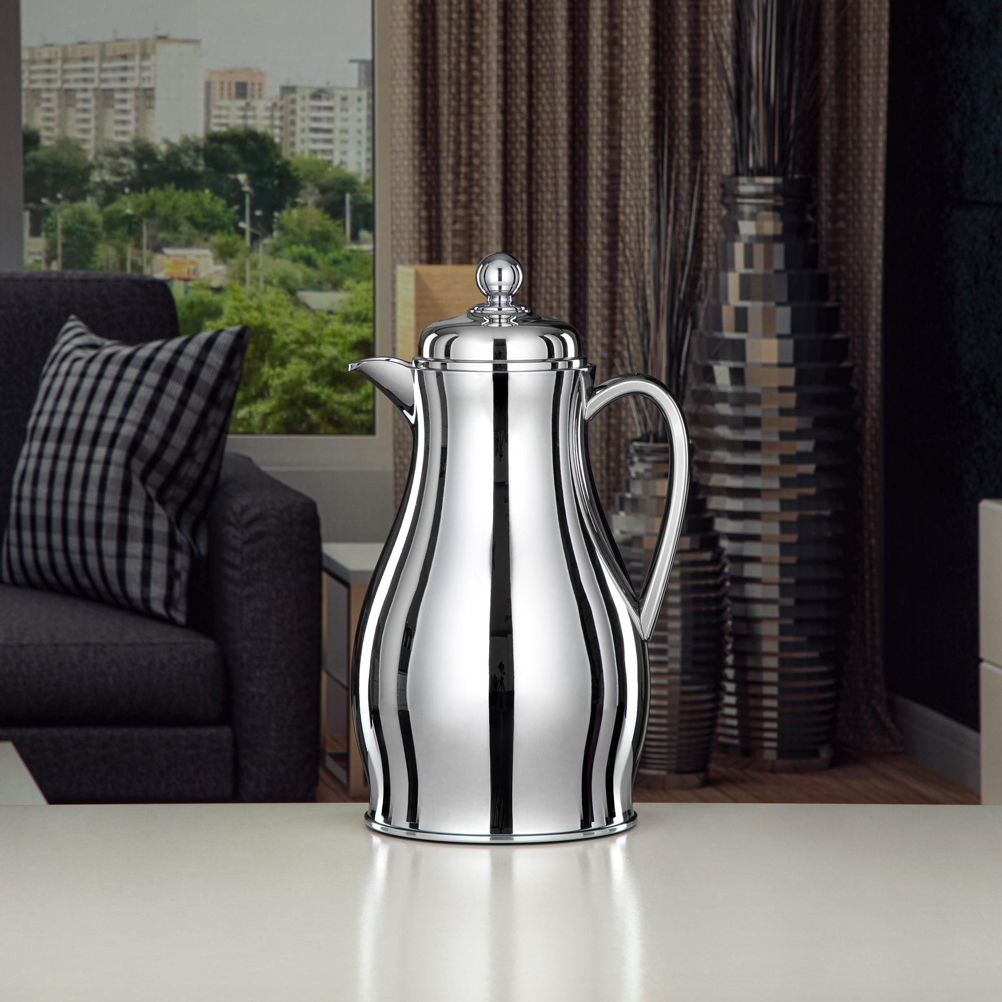 ترمس المرجان بهيكل معدني مع عبوة زجاجية سعة 0.7 لتر فضي (RPA-070-S) – مجموعة أناقة يومية
