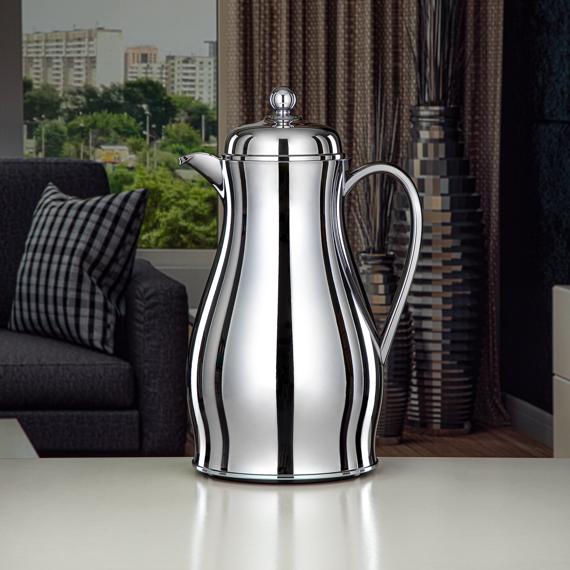 ترمس المرجان بهيكل معدني مع عبوة زجاجية سعة 1.4L فضي (RPA-140-S) – مجموعة أناقة يومية