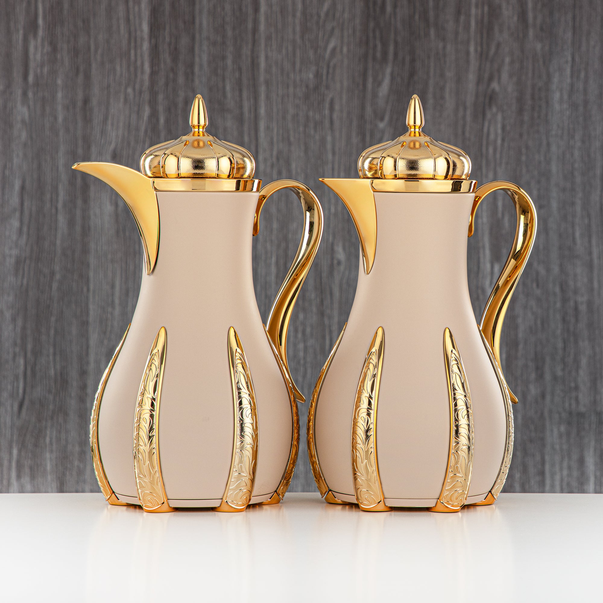 Almarjan 2 Pieces Vacuum Flask Set Beige & Gold - SM-2A26AB-100 BG/G