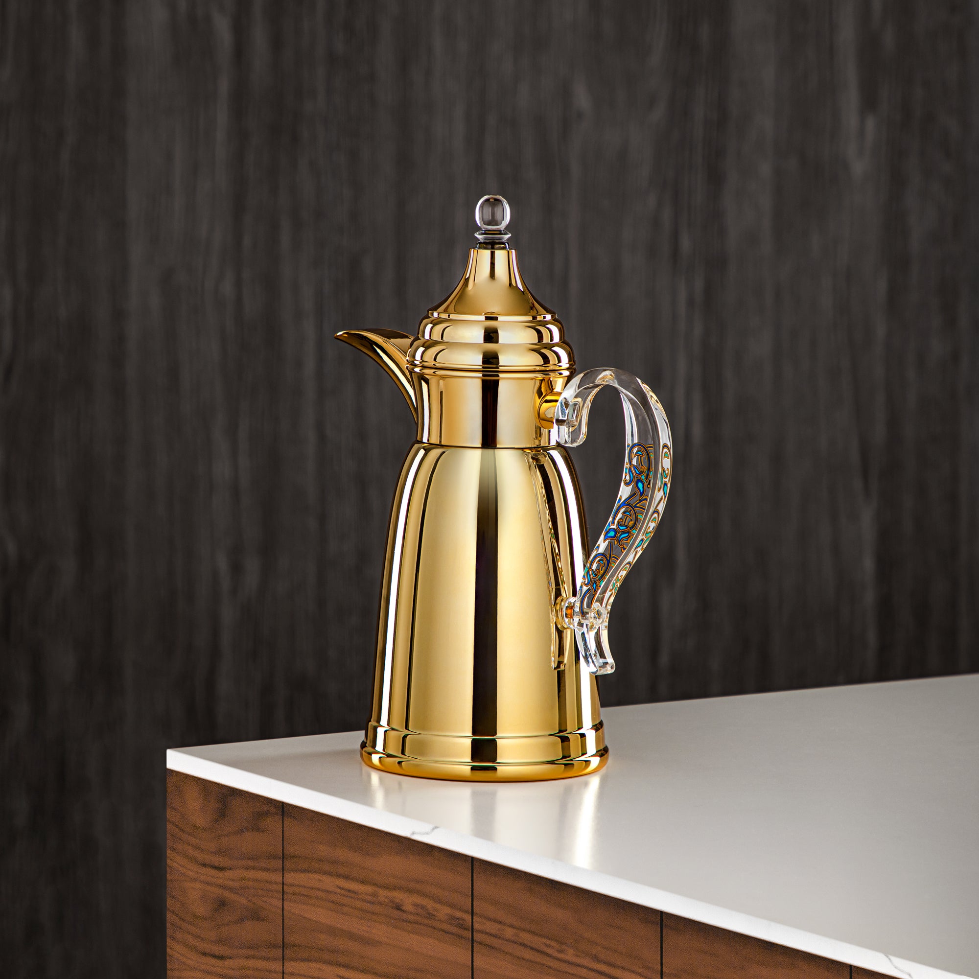 المرقجان 600 مل زجاجة جدار مزدوج من ستانلس ستيل ذهبية - SM-2E02-060 G/BLU