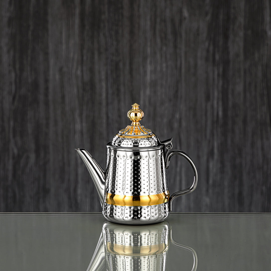 Almarjan 13 Ounce Barari Collection Stainless Steel Teapot Silver & Gold - STS0013054