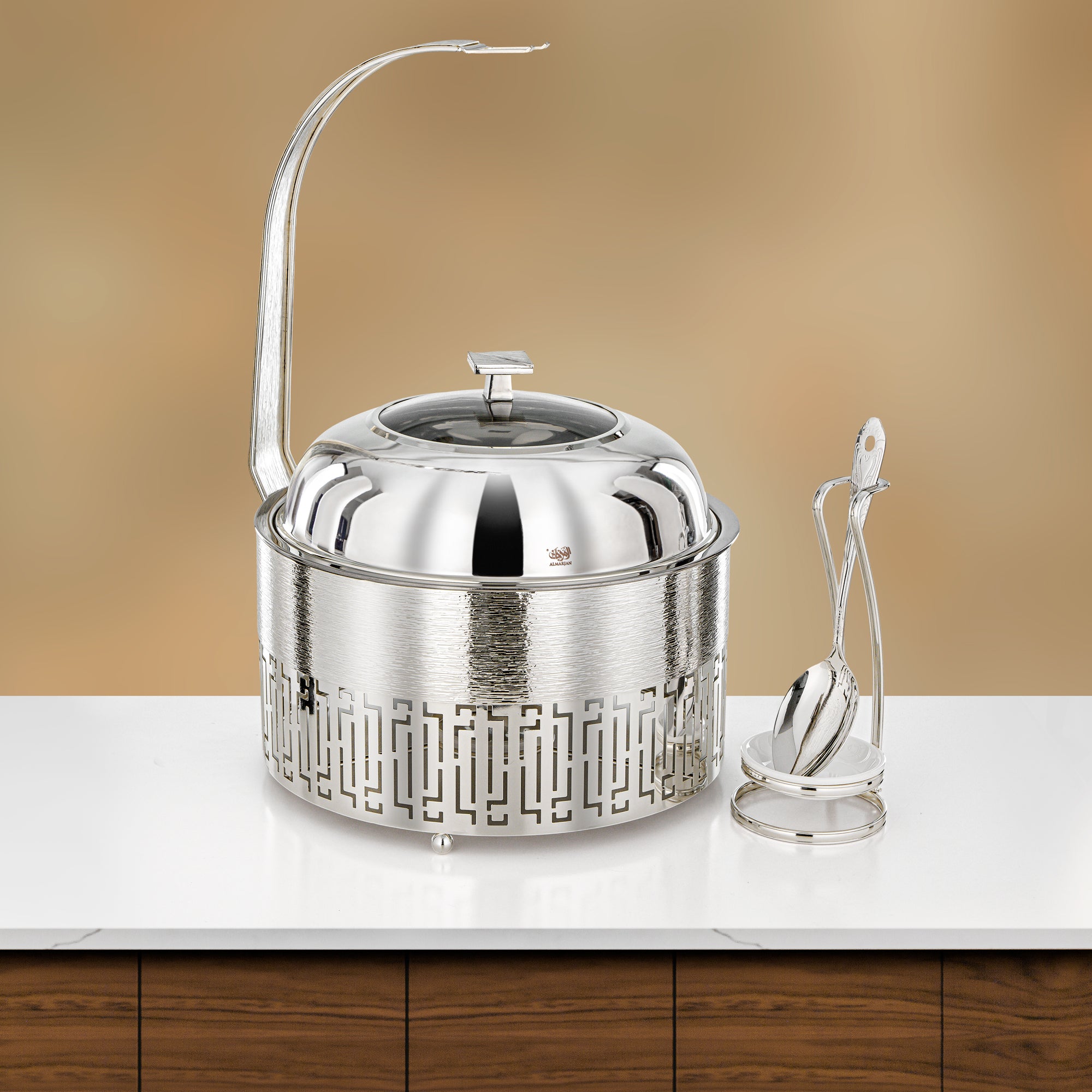 Almarjan 6.5 Lit Chafing Dish, Brushed Silver