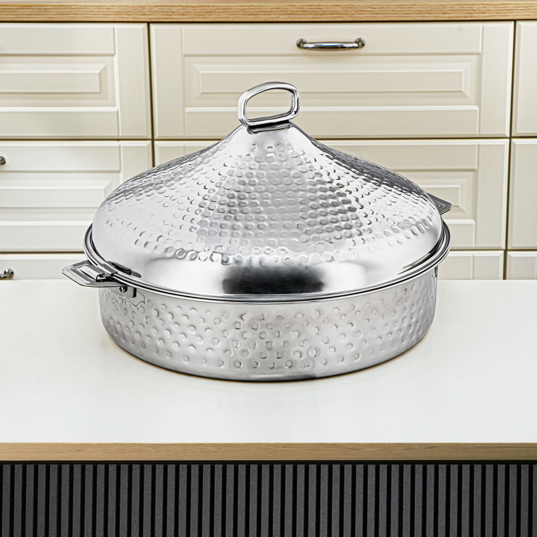 Almarjan 40 CM Abeer Collection Stainless Steel Hot Pot Silver - H24M20