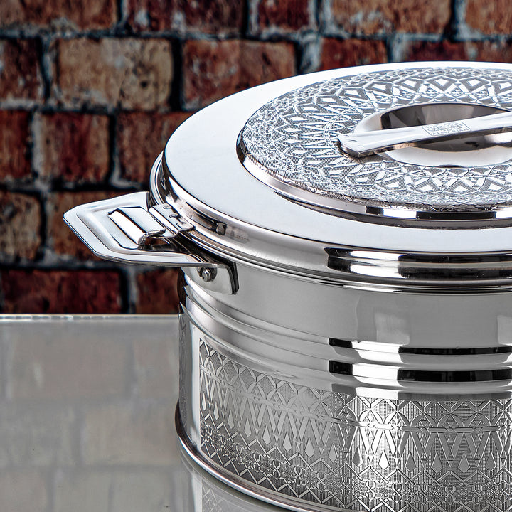 Almarjan 4000 ML Shaharzad Collection Stainless Steel Hot Pot Silver - H24E4