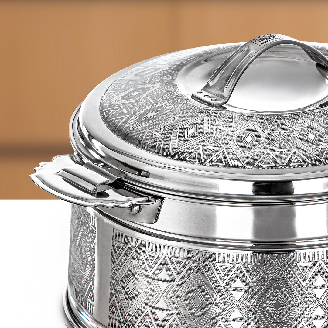 Almarjan 4 Pieces Rodha Stainless Steel Hot Pot Set Silver - H24E10