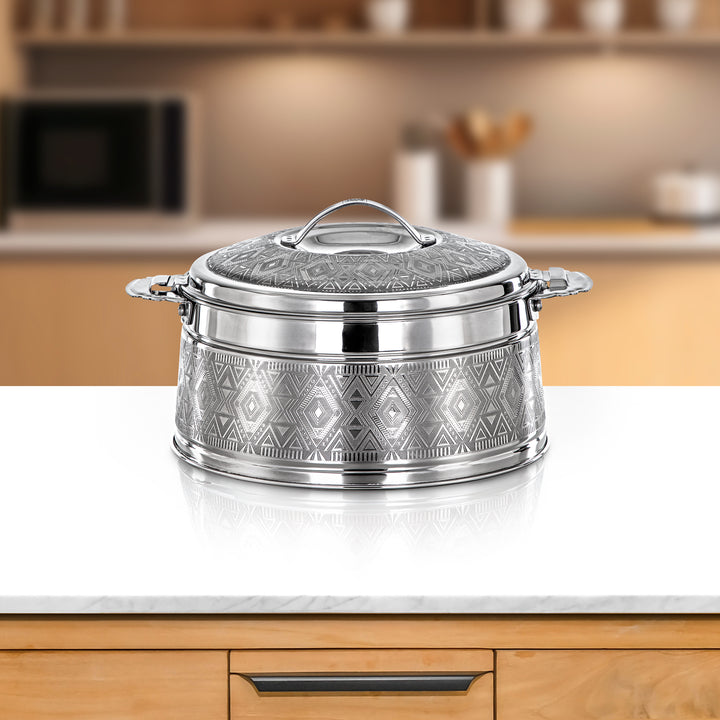 Almarjan 4 Pieces Rodha Stainless Steel Hot Pot Set Silver - H24E10