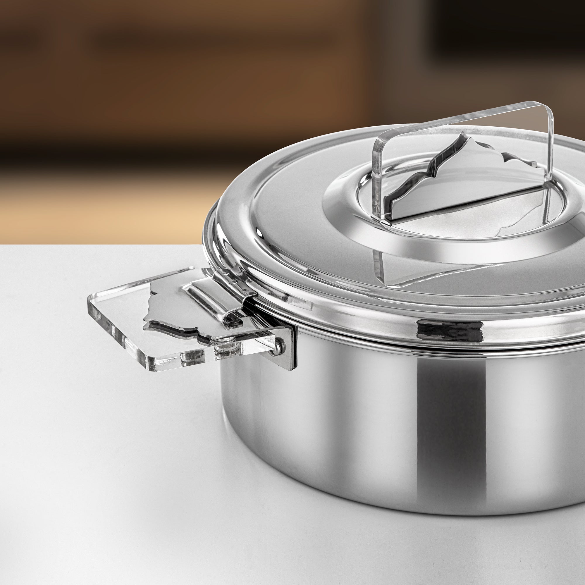 Almarjan Hot Pot Stainless Steel, 30CM (4800ML), Silver (H25P5) - Diana Collection