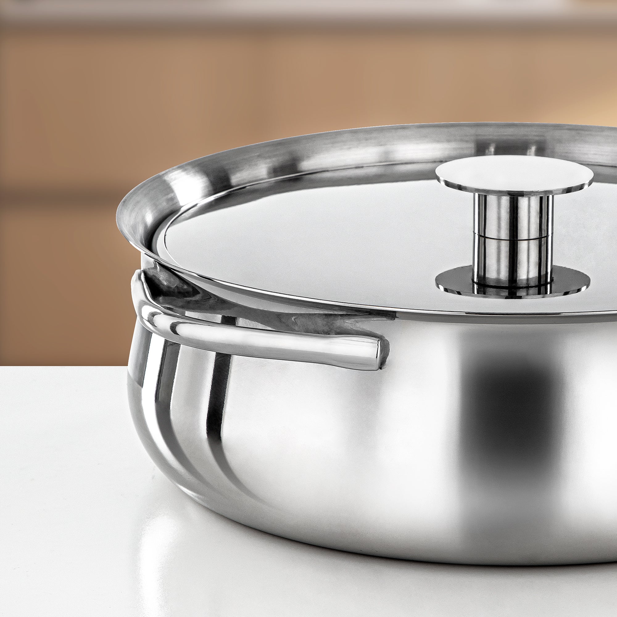 طقم حرارات المرجان ستانلس ستيل 25cm + 30cm + 35cm فضي (H25P15)